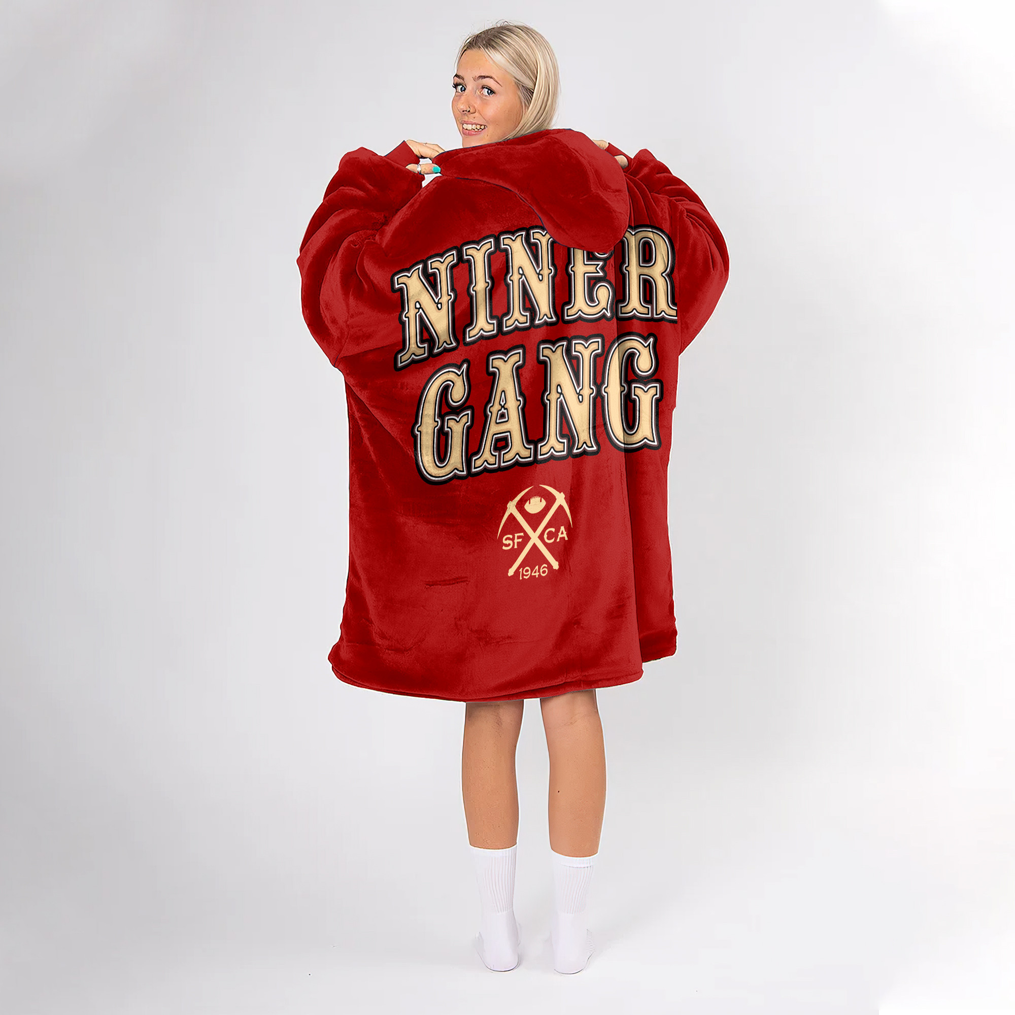 Adult San Francisco 49ers Football Unisex Blanket Hoodie