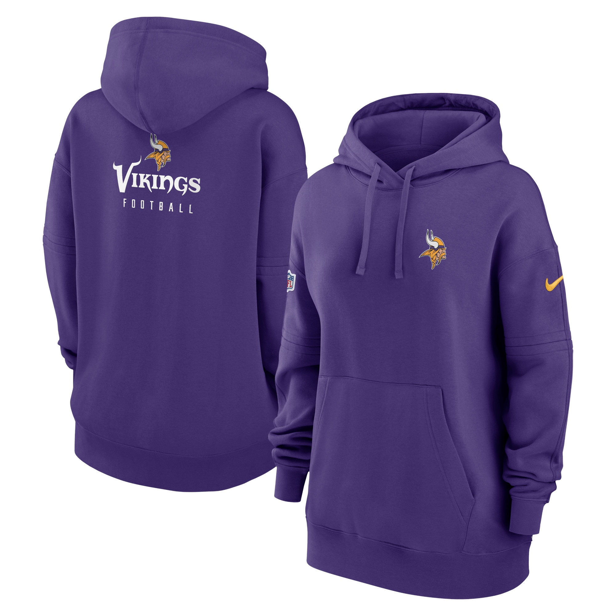 Minnesota Vikings  Women's 2023 Sideline Club Fleece Pullover Hoodie - Purple
