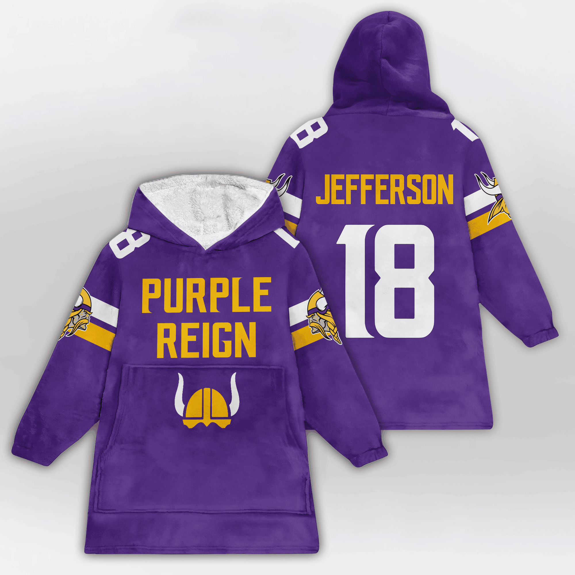 Kid 18 Minnesota Football Unisex Blanket Hoodie