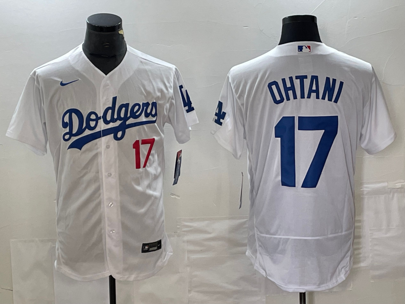 Men's Los Angeles Dodgers #17  White Shohei Ohtani Jersey
