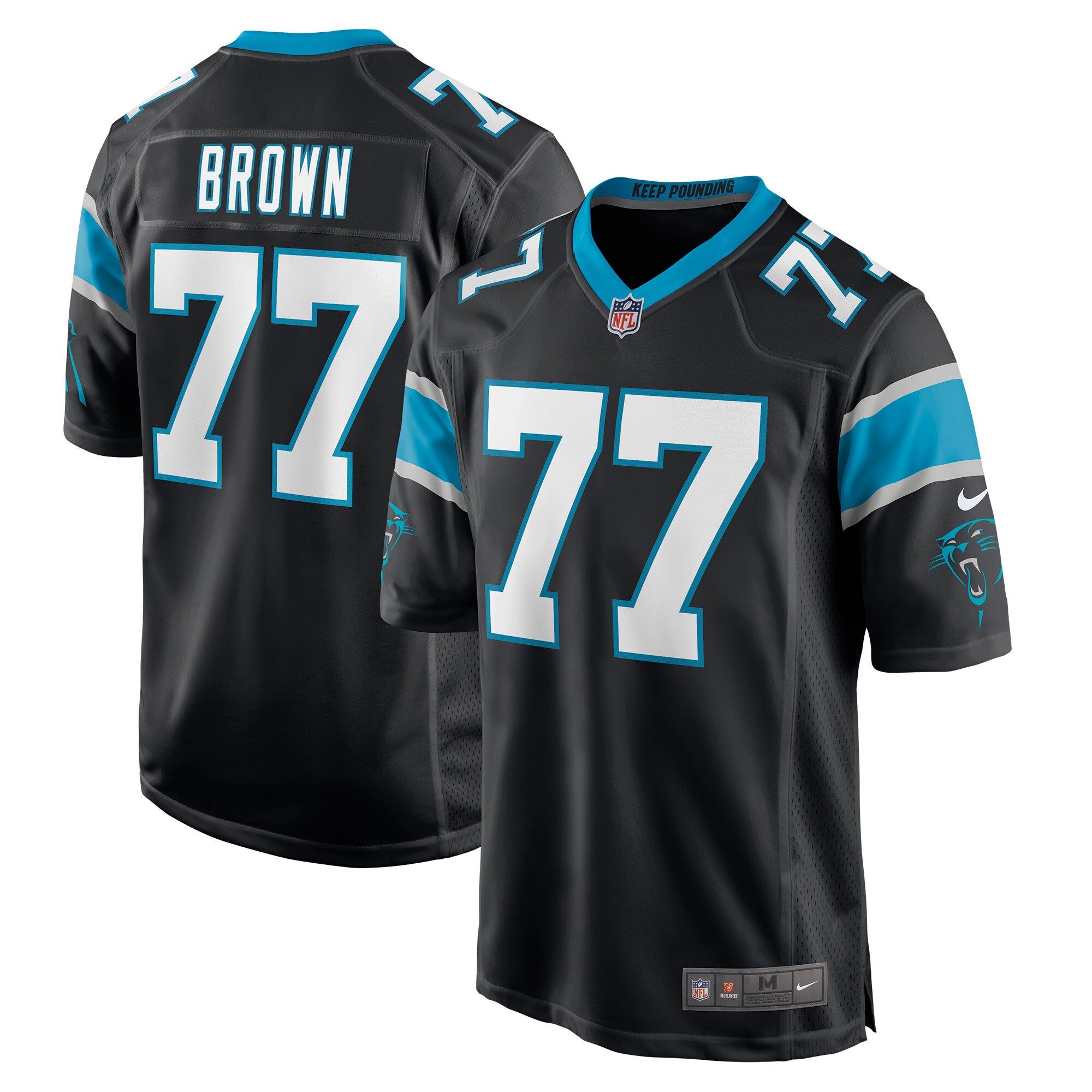 Deonte Brown Carolina Panthers  Game Player Jersey - Black