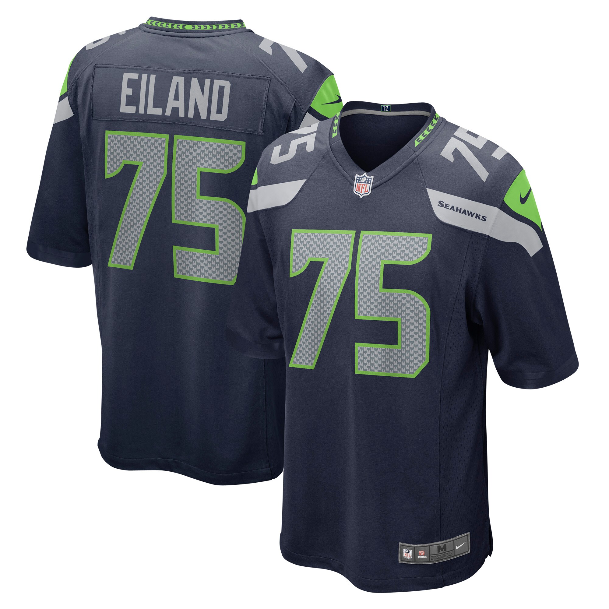 Greg Eiland Seattle Seahawks  Game Jersey - College Navy