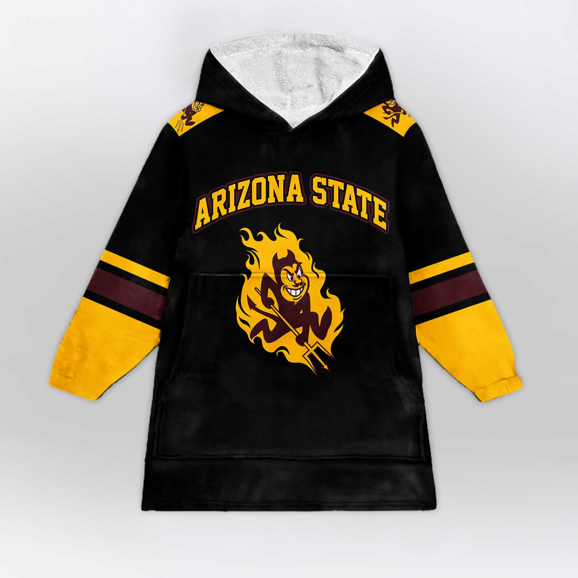 Adult #1 Arizona State Football Unisex Blanket Hoodie