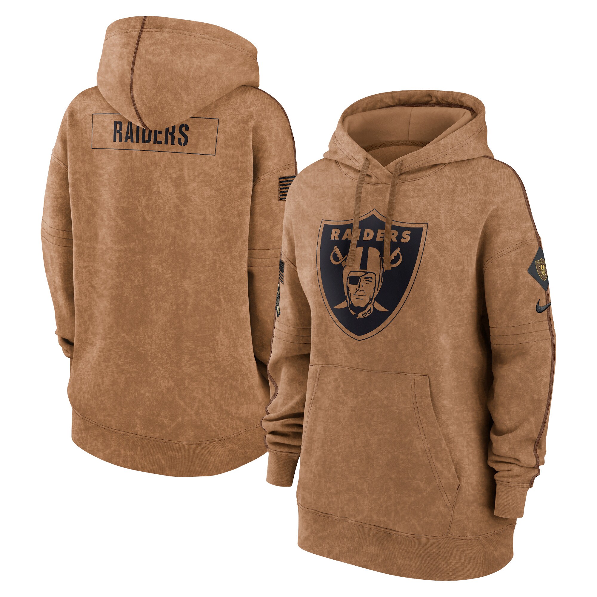 Las Vegas Raiders  Women's 2023 Salute to Service Pullover Hoodie - Brown