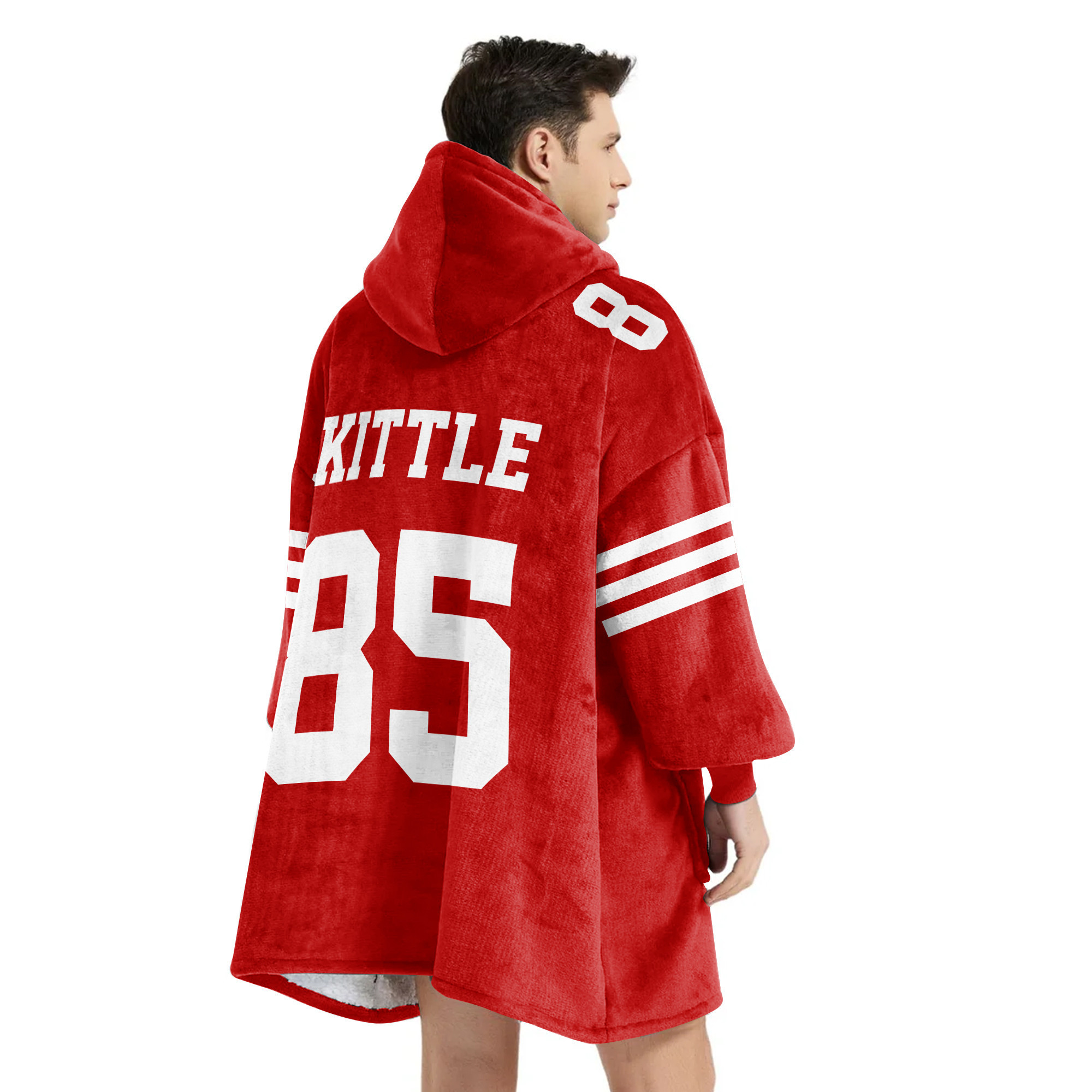 Adult San Francisco 49ers No 85 Football Unisex Blanket Hoodie