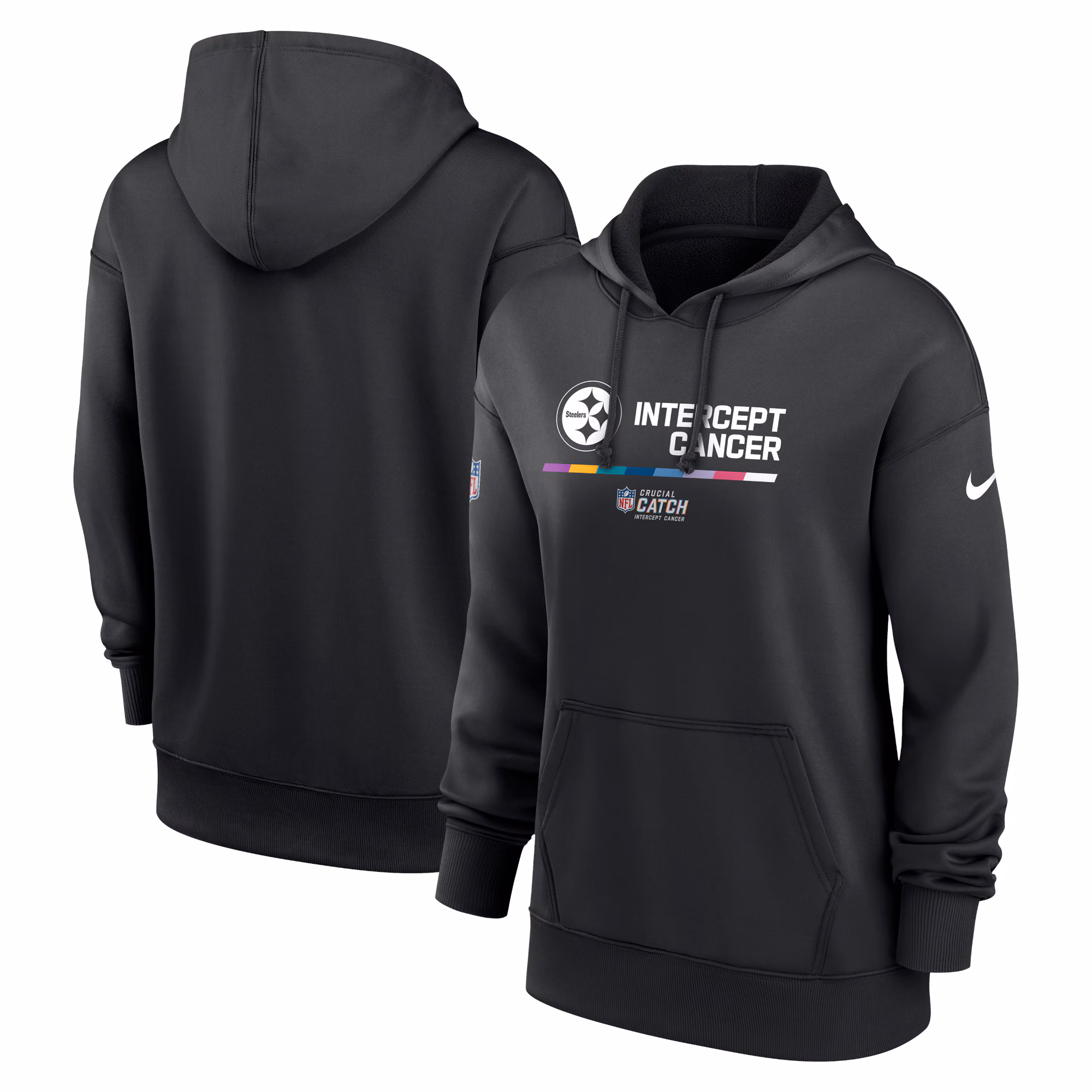 Pittsburgh Steelers Women's 2022 NFL Crucial Catch Therma Performance Pullover Hoodie - Black