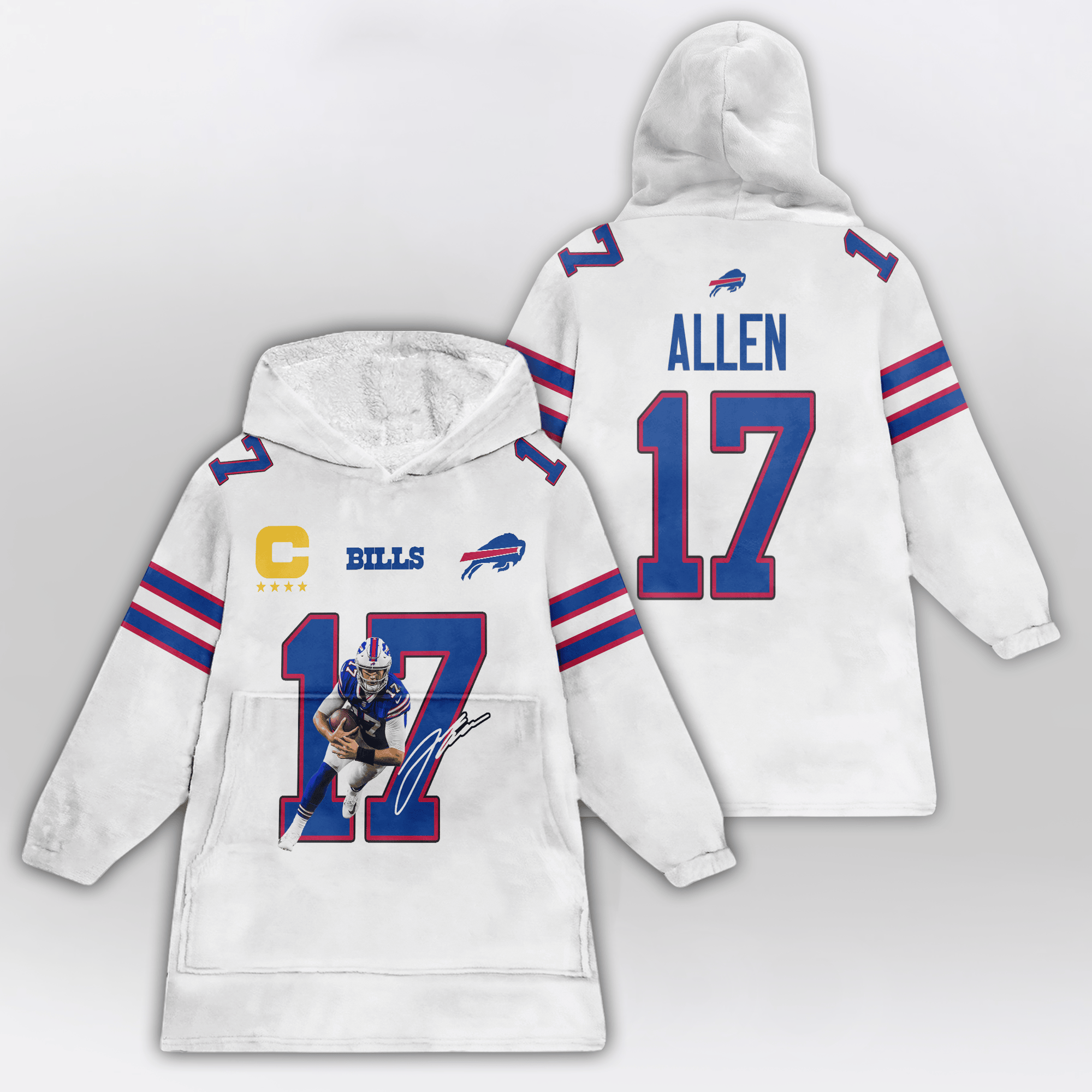 Captain J.A 17 Buffalo Football Unisex Blanket Hoodie
