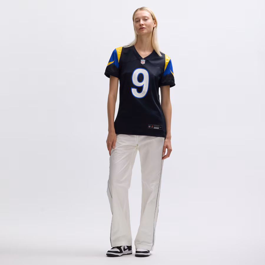 Matthew Stafford #9 Los Angeles Rams Women's 2025 Rivalries Collection Game Jersey - Midnight Blue