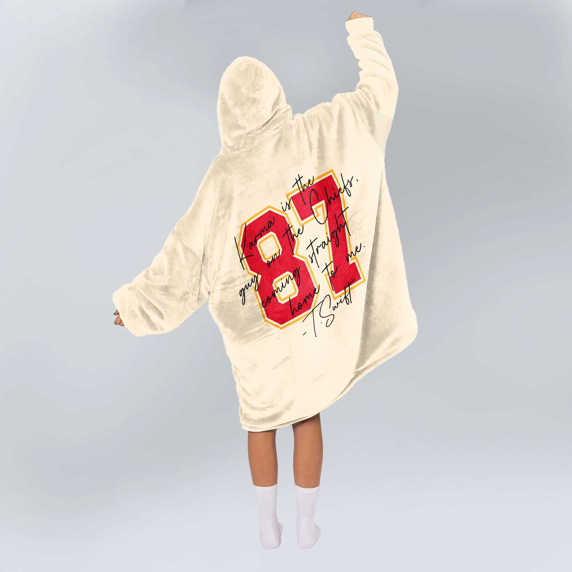 Adult Swiftie 87 Kansas City Football Unisex Blanket Hoodie