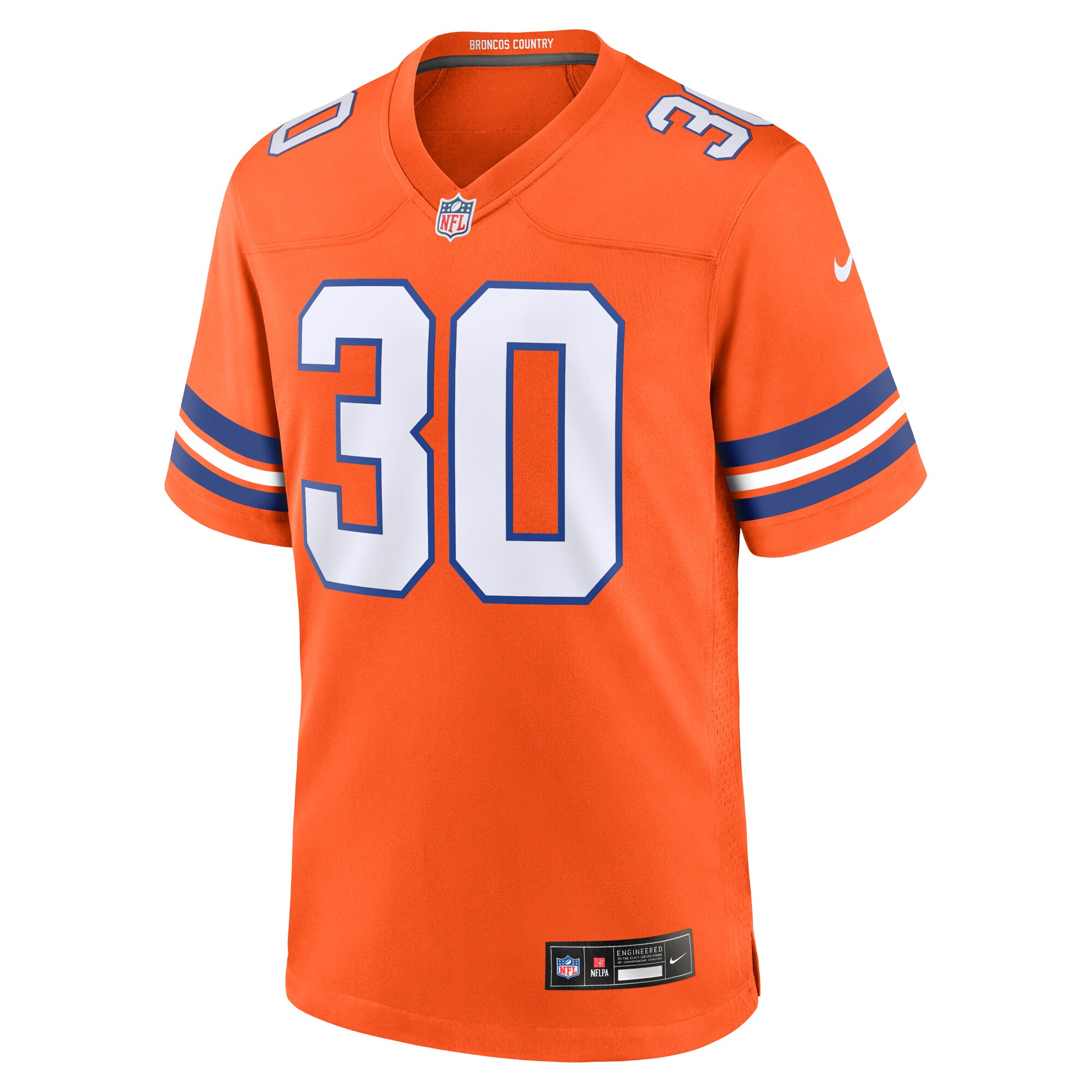Terrell Davis Denver Broncos Mile High Collection 1977 Throwback Retired Player Game Jersey - Orange