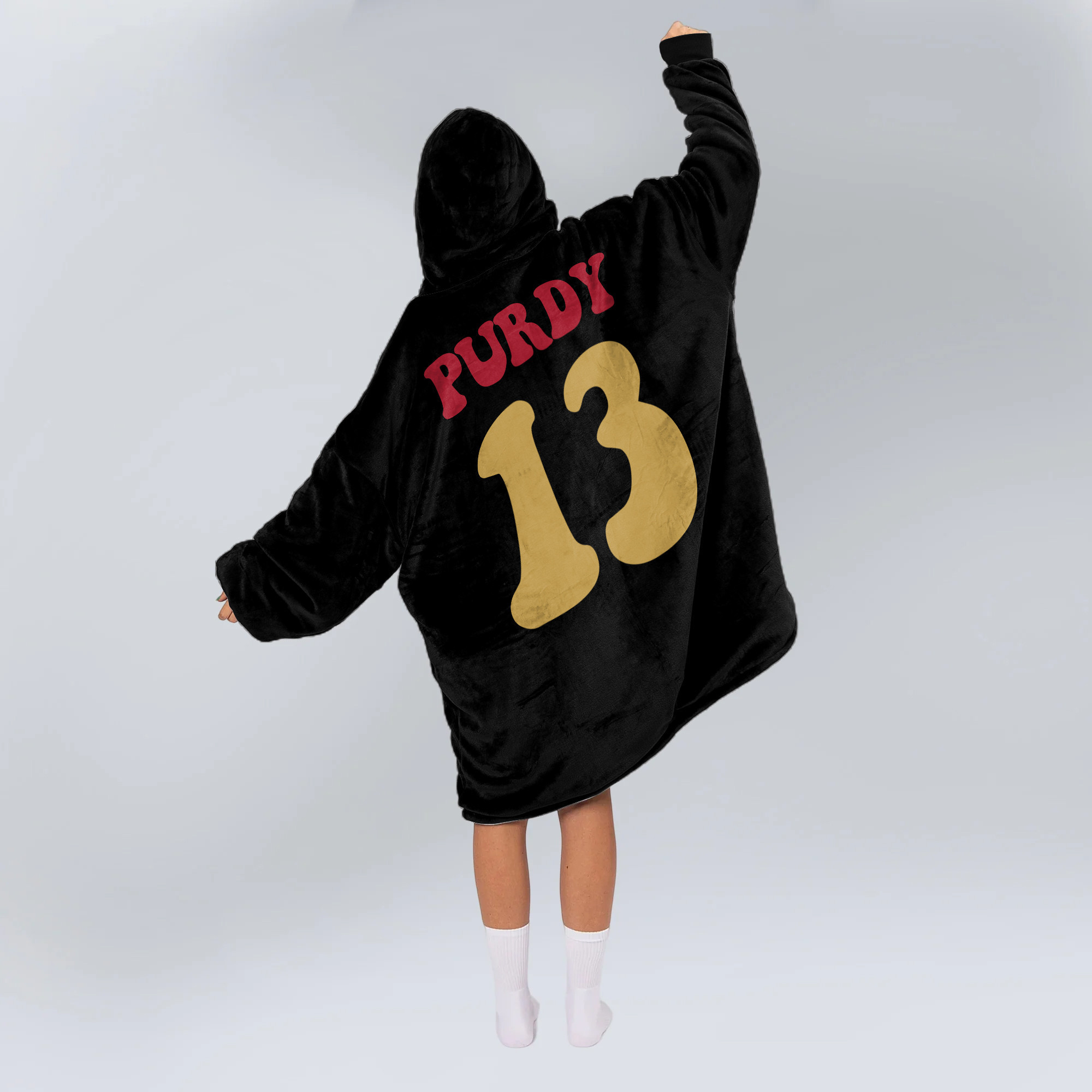 Adult Talk Purdy To Me 13 San Francisco 49ers Football Unisex Blanket Hoodie