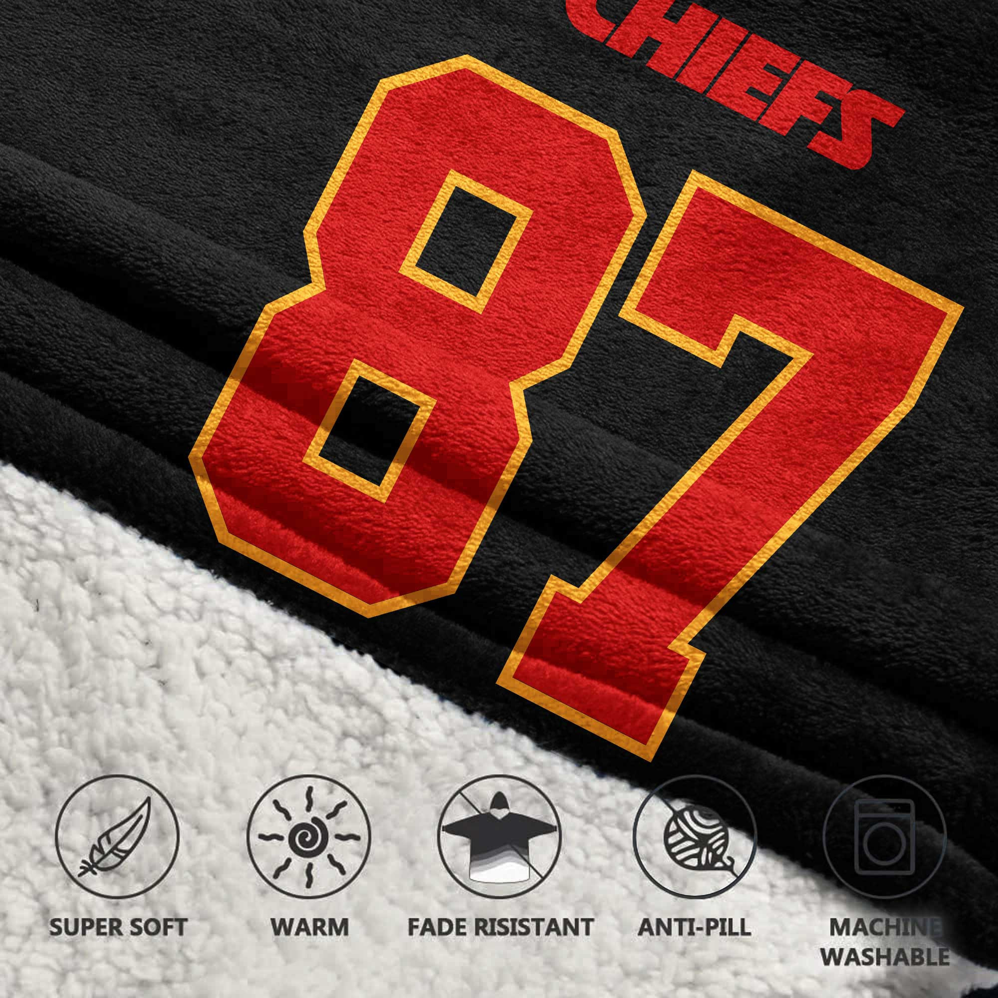 Adult 87 Kansas City Football Unisex Blanket Hoodie