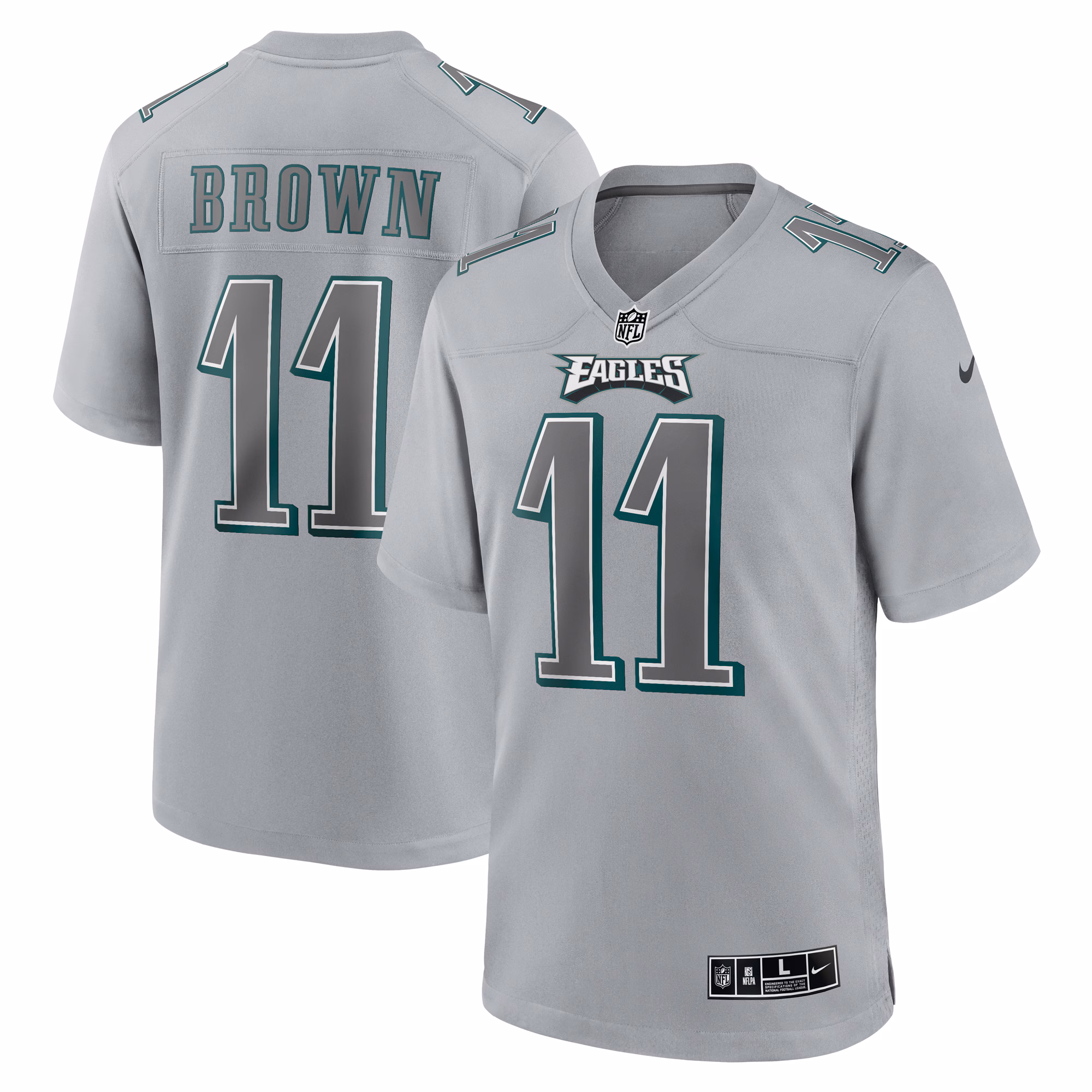 A.J. Brown Philadelphia Eagles #11 Atmosphere Fashion Game Jersey - Gray