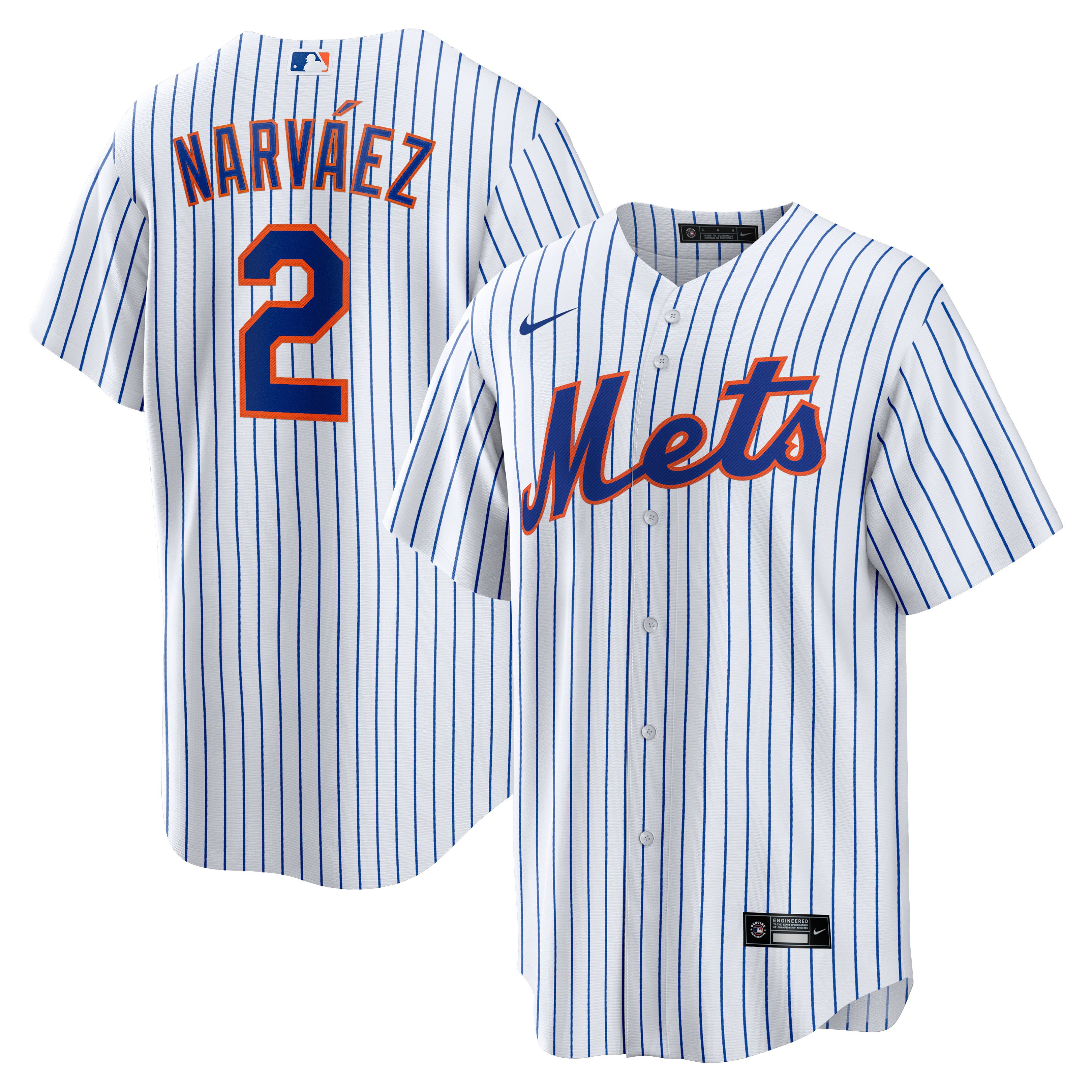 Men's New York Mets Omar Narváez  White Home  Replica Player Jersey