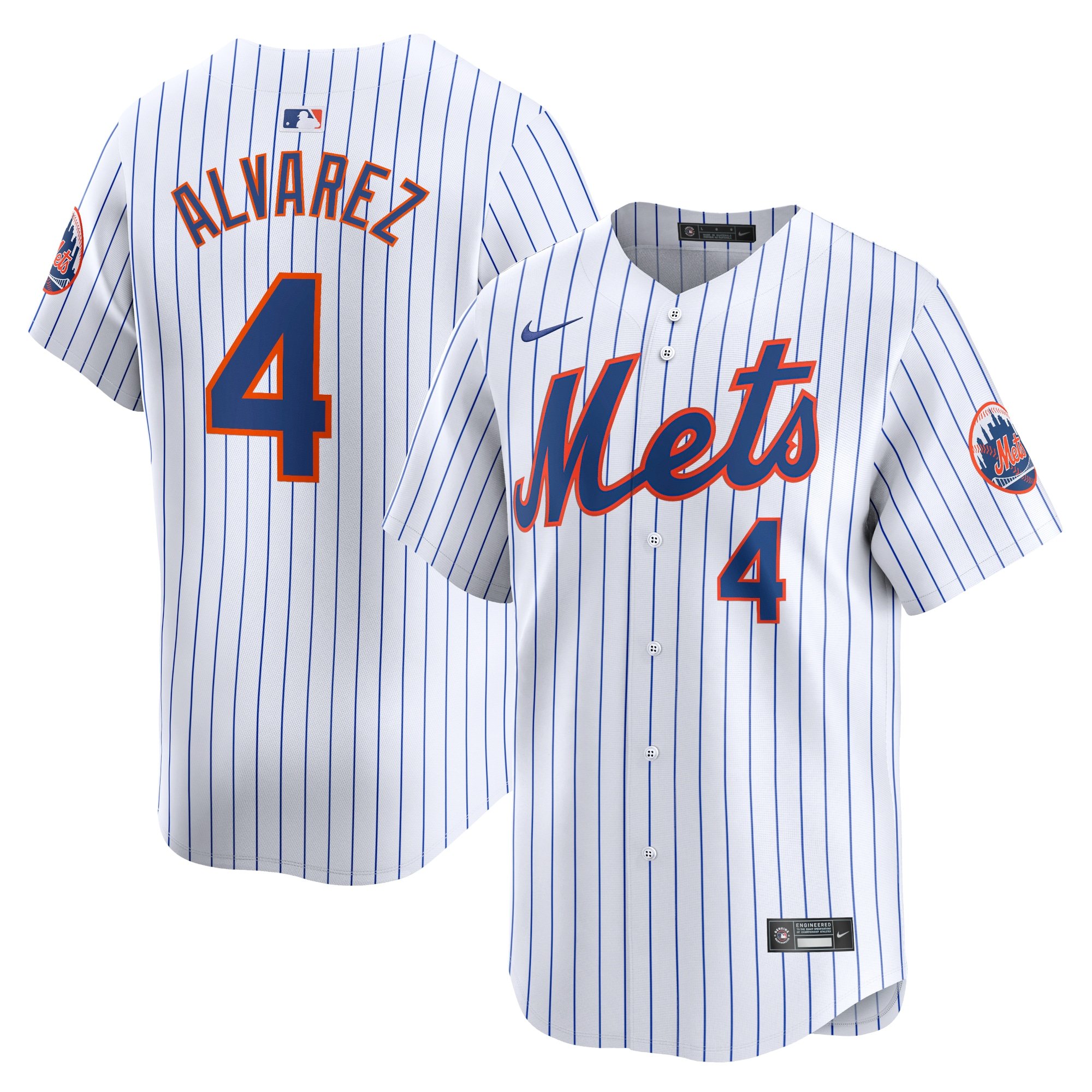 Men's New York Mets Francisco Alvarez  White Home Limited Player Jersey