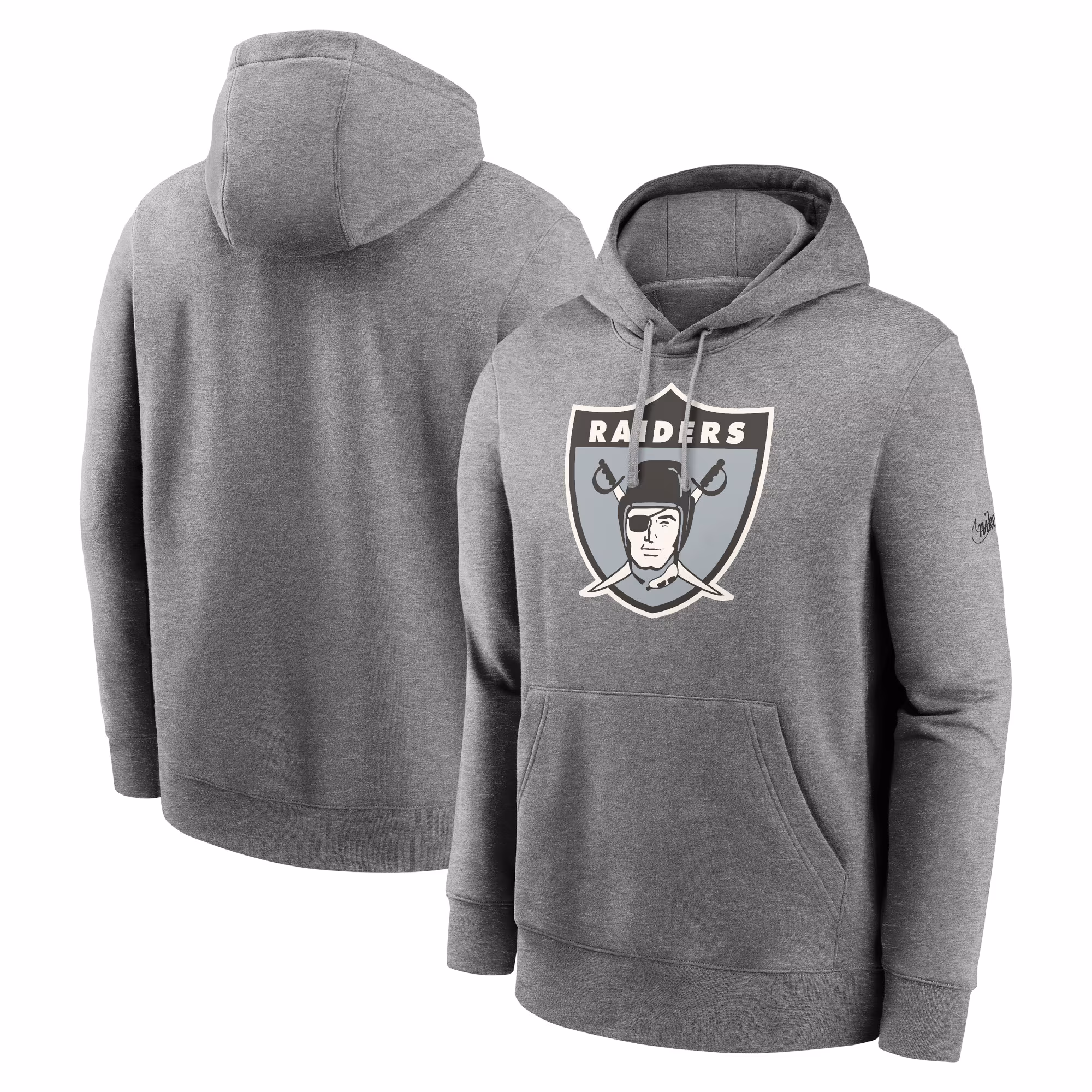 Las Vegas Raiders Rewind Club Pullover Hoodie - Heather Charcoal