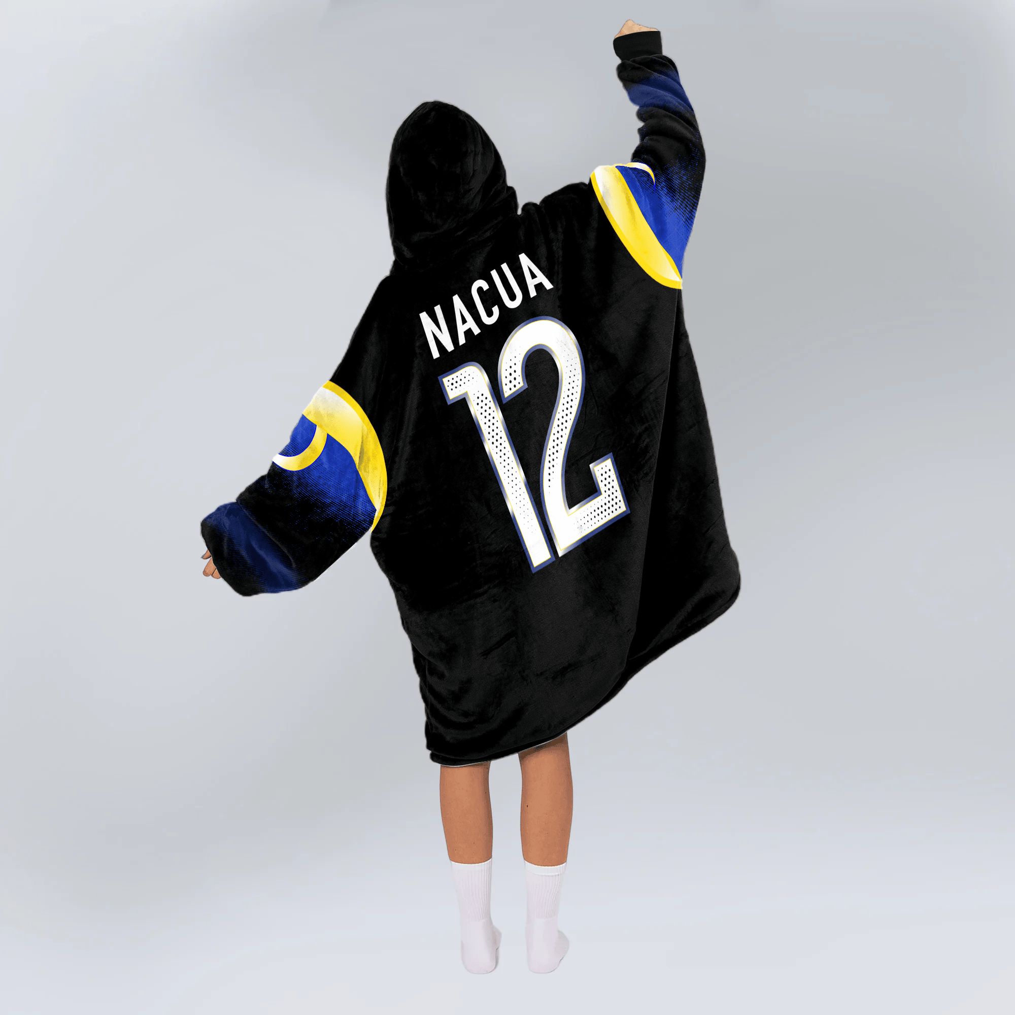 Adult P.N 12 Los Angeles R Football Unisex Blanket Hoodie
