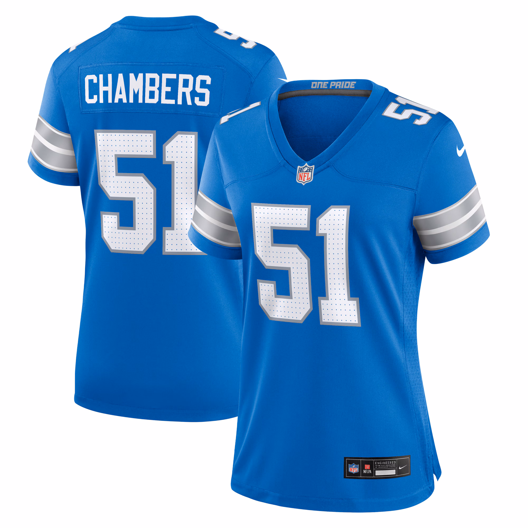 Steele Chambers Detroit Lions Women's Game Jersey -  Blue