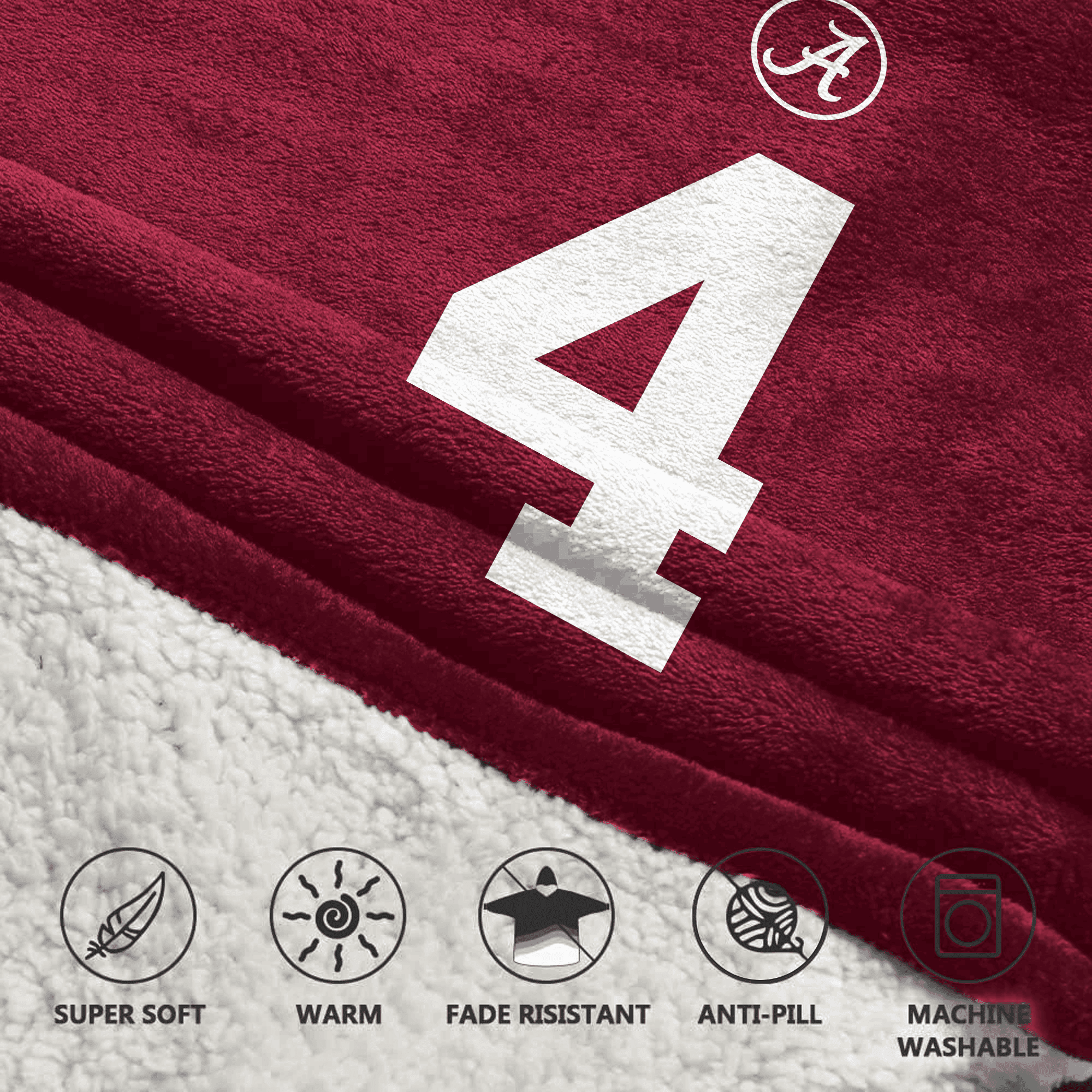 Adult 4 Alabama Football Unisex Blanket Hoodie
