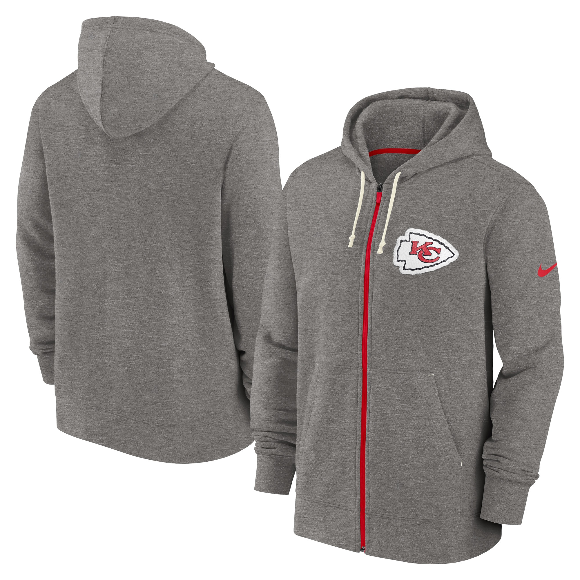 Kansas City Chiefs Historic Lifestyle Full-Zip Hoodie - Heather Charcoal