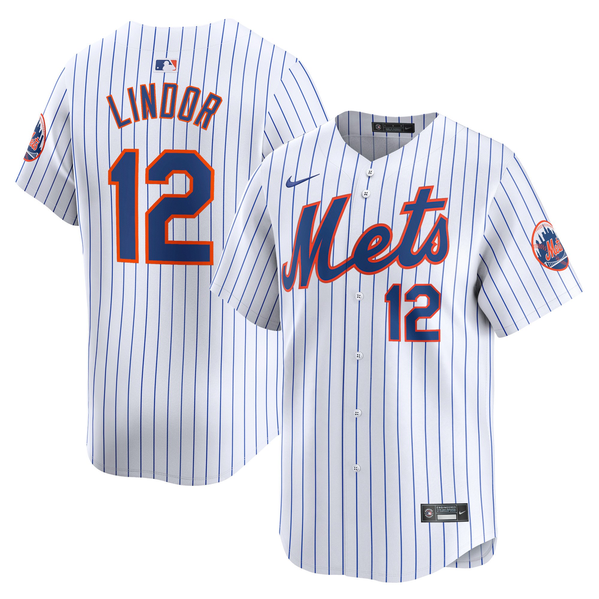 Men's New York Mets Francisco Lindor  White Home Limited Player Jersey