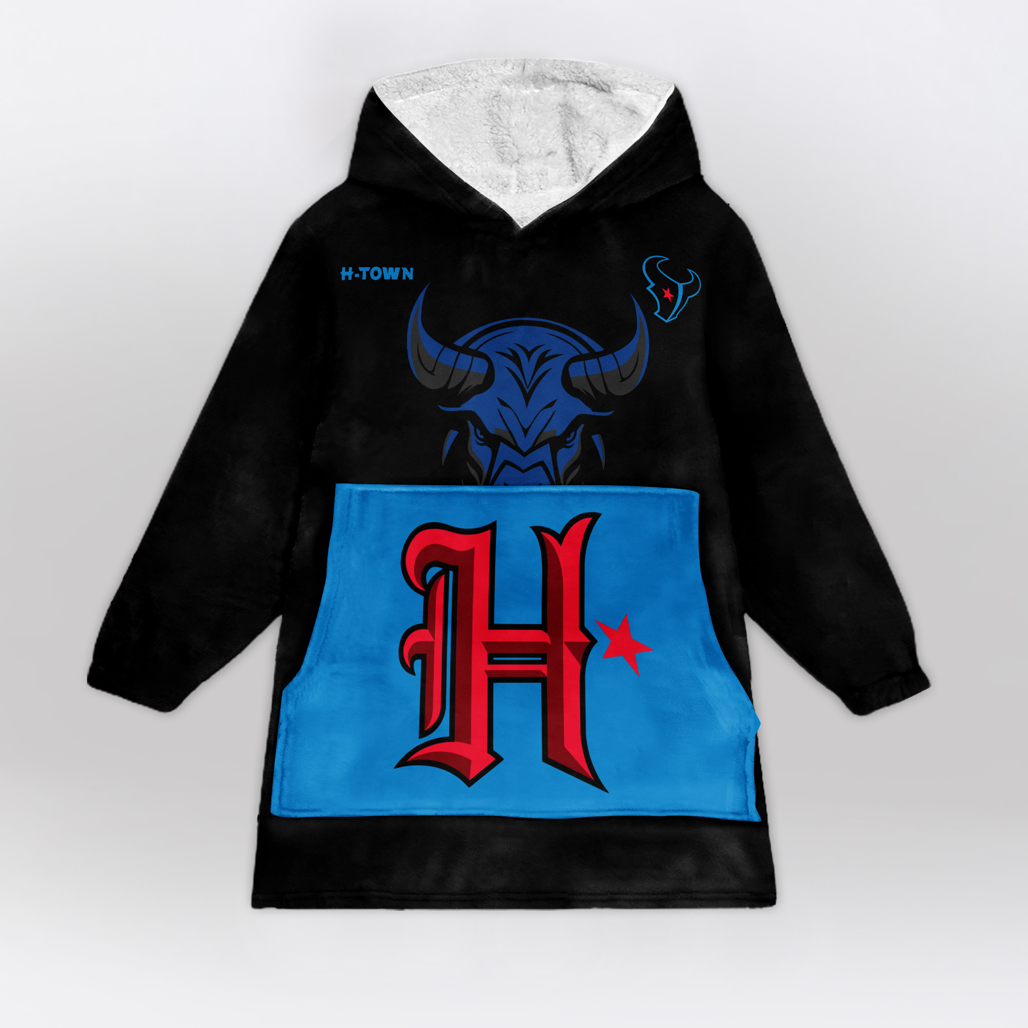 Adult Houston Football Unisex Blanket Hoodie