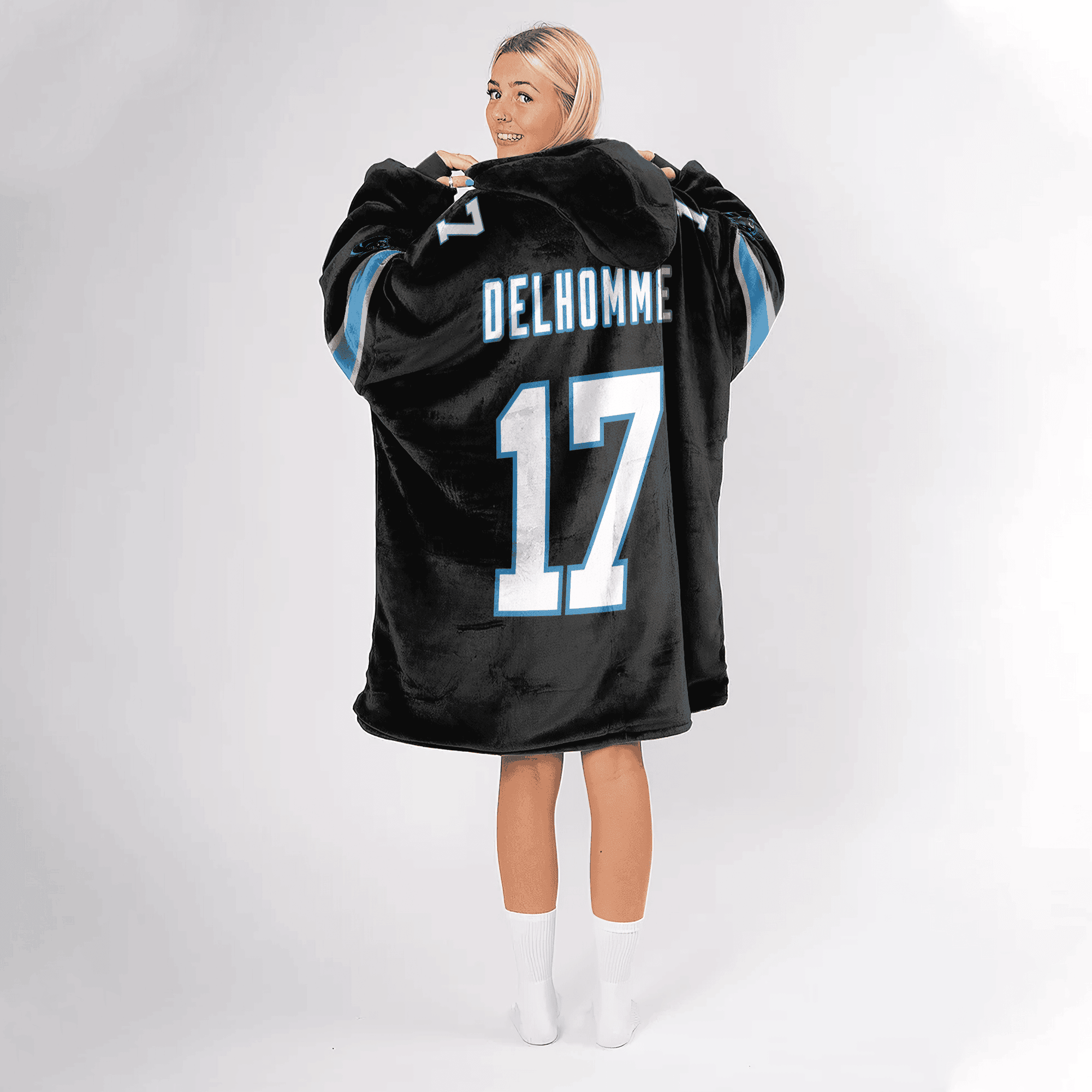 Adult 17 Carolina Football Unisex Blanket Hoodie