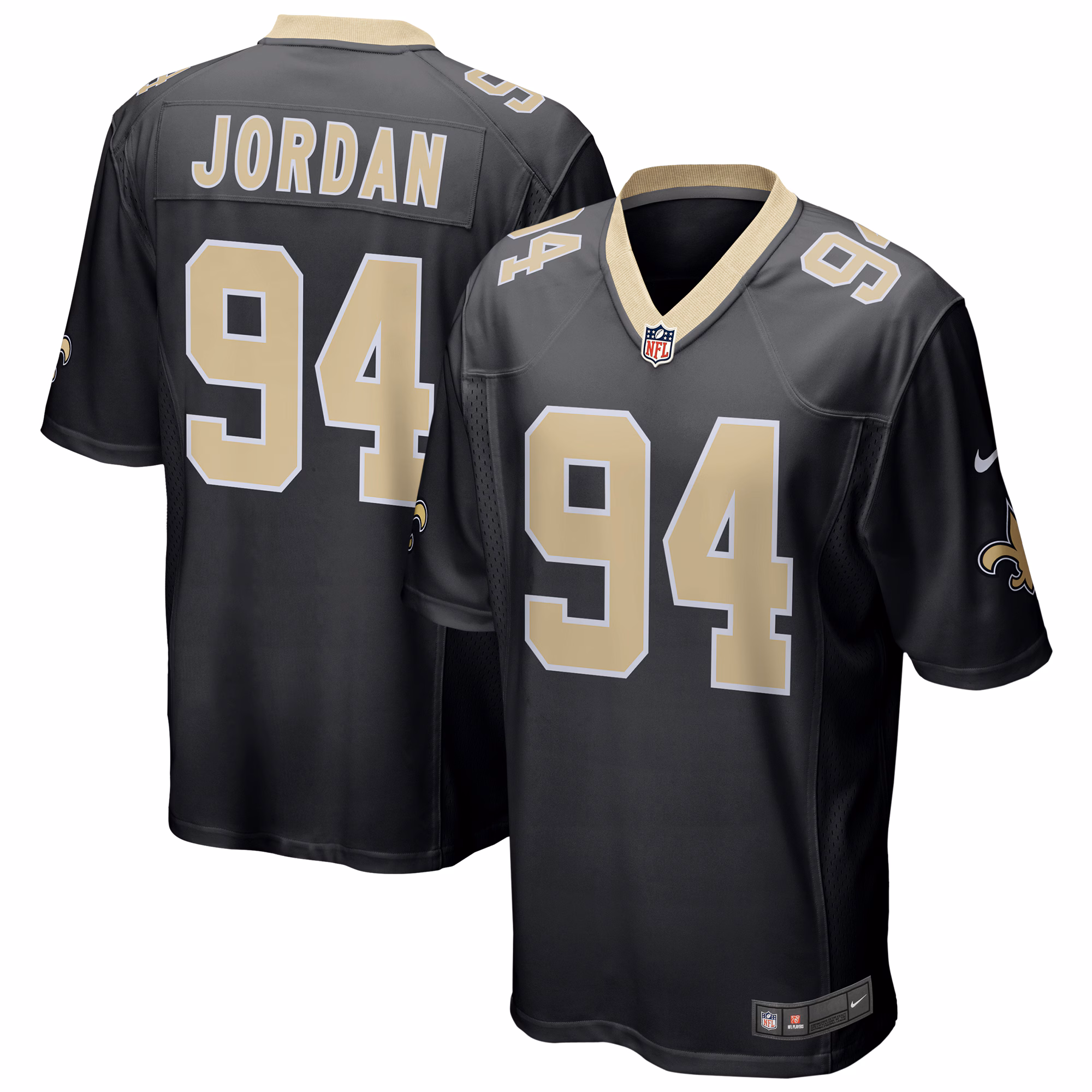 Cameron Jordan #94 New Orleans Saints Game Jersey - Black