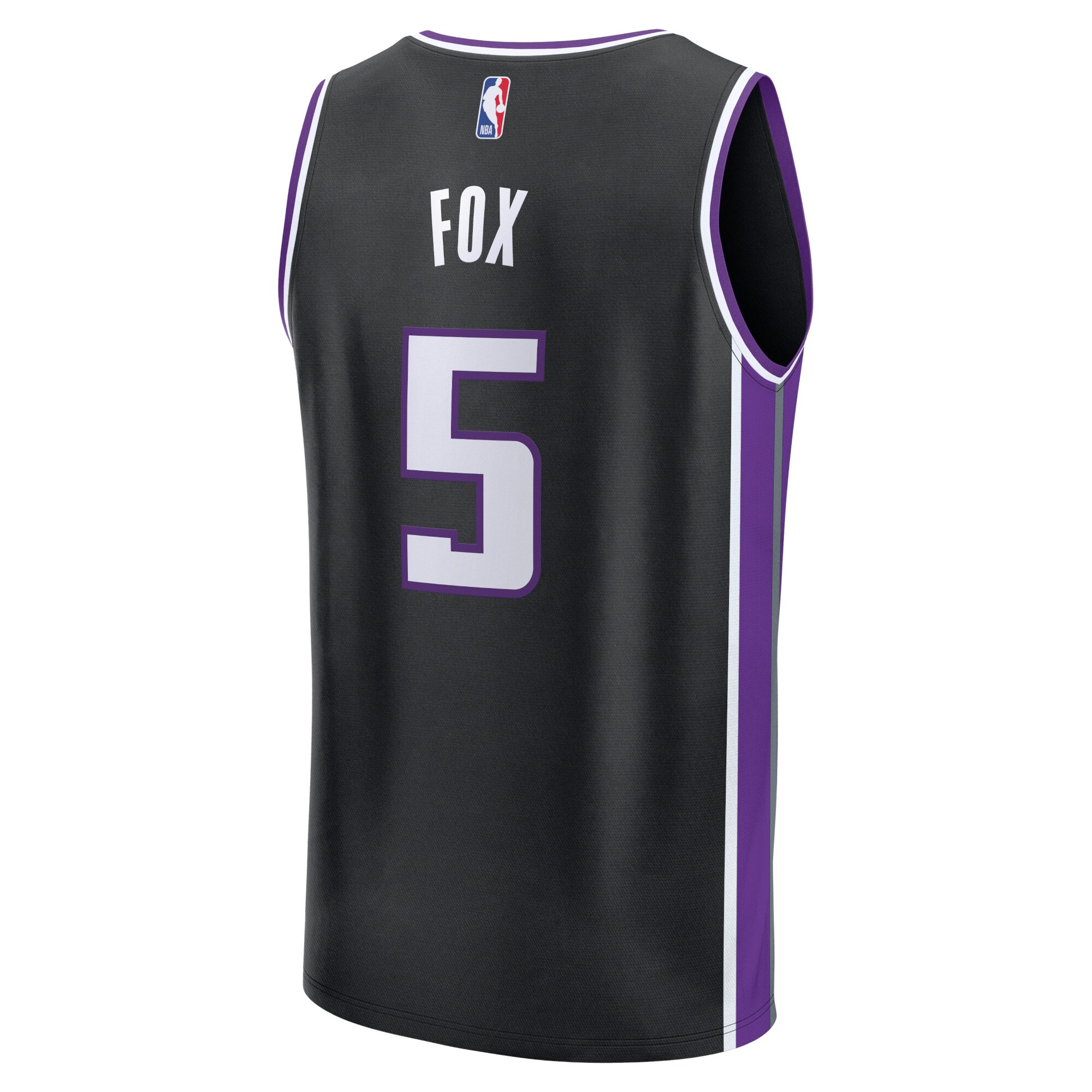 Men's Sacramento Kings De'Aaron Fox  Black 2023/24 Fast Break Replica Jersey - Icon Edition