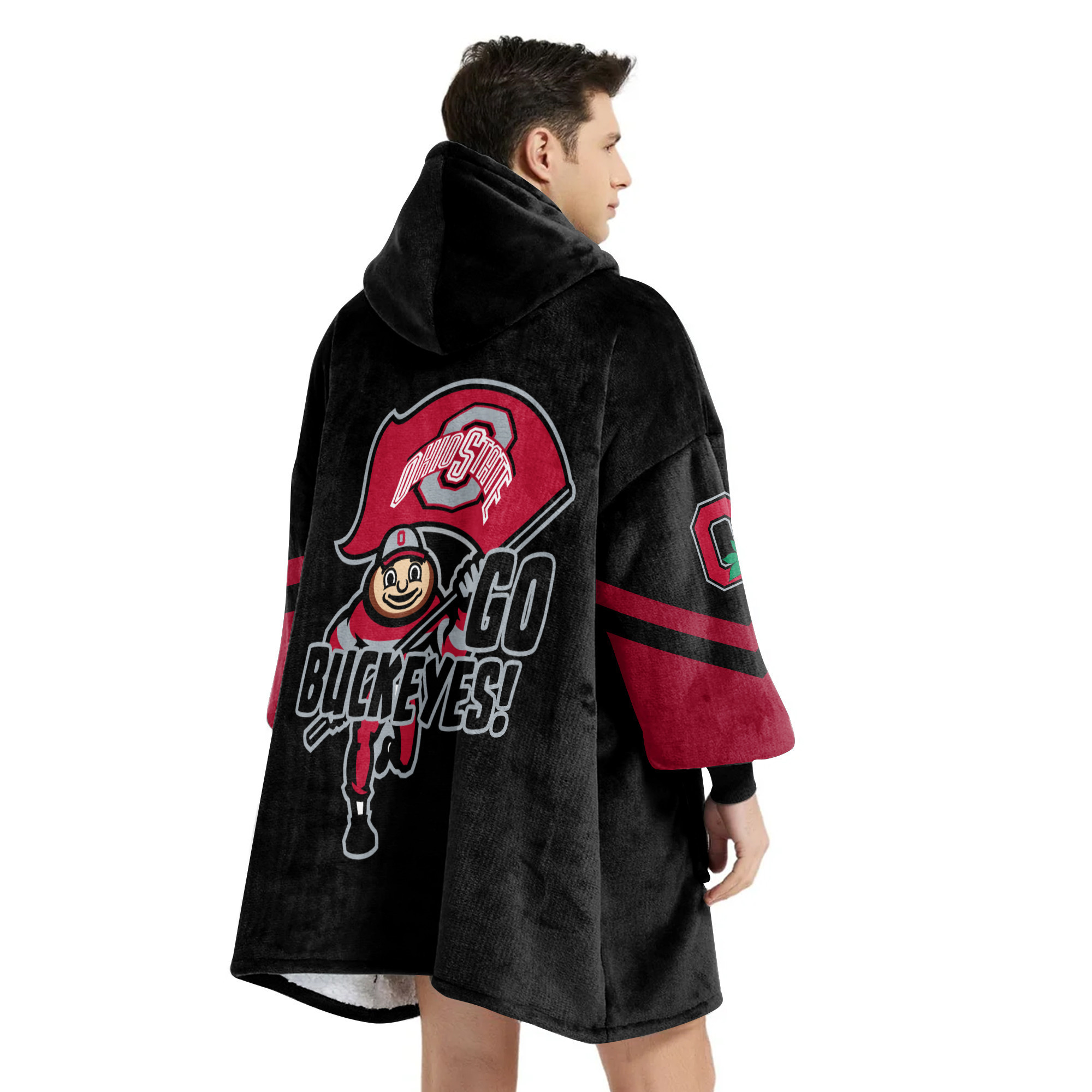 Adult Ohio State Football Unisex Blanket Hoodie