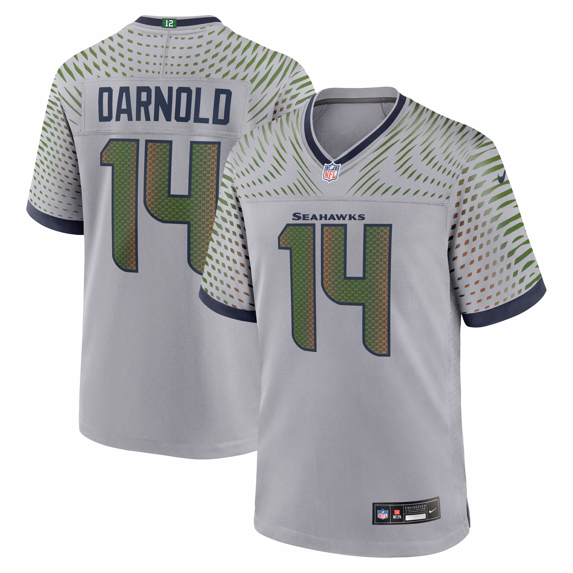 Sam Darnold #14 Seattle Seahawks 2025 Rivalries Collection Game Jersey - Wolf Gray