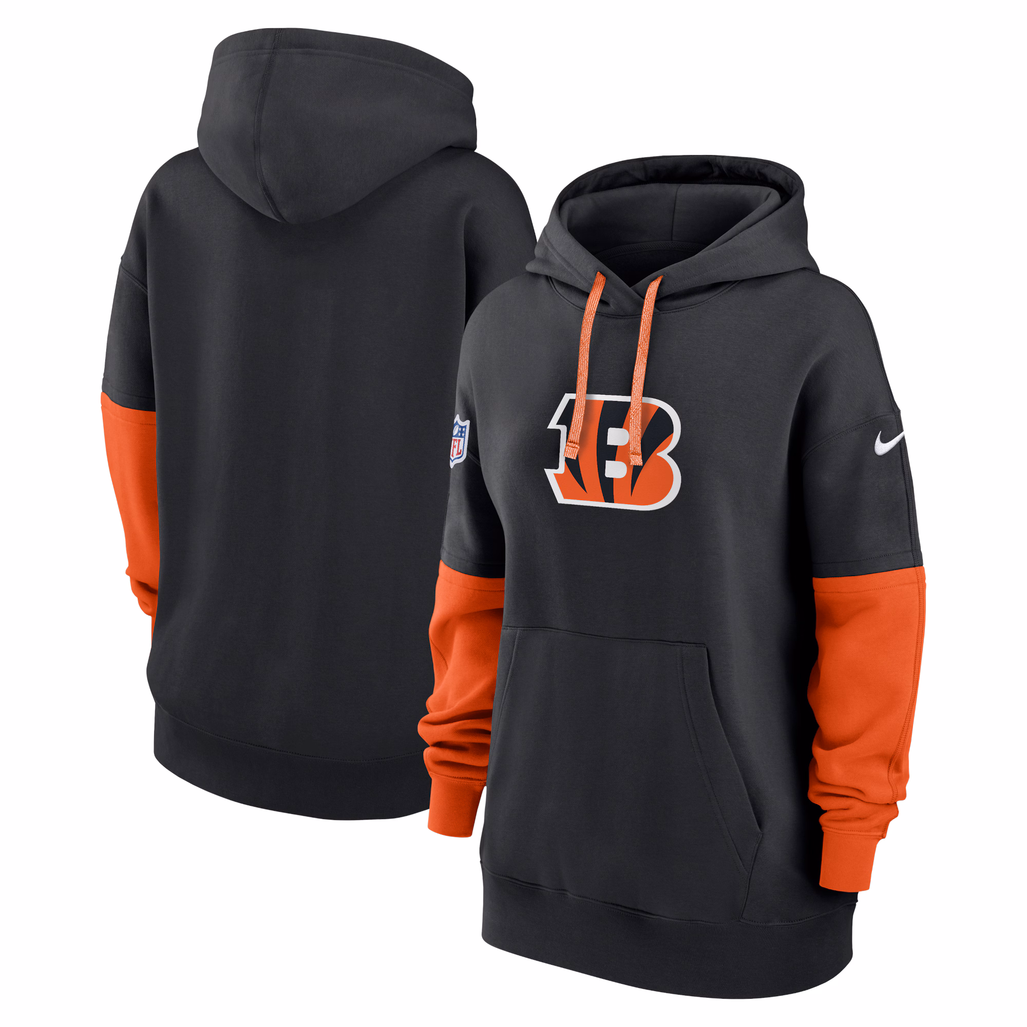 Cincinnati Bengals Women's 2024 Sideline Essential Fleece Pullover Hoodie - Black
