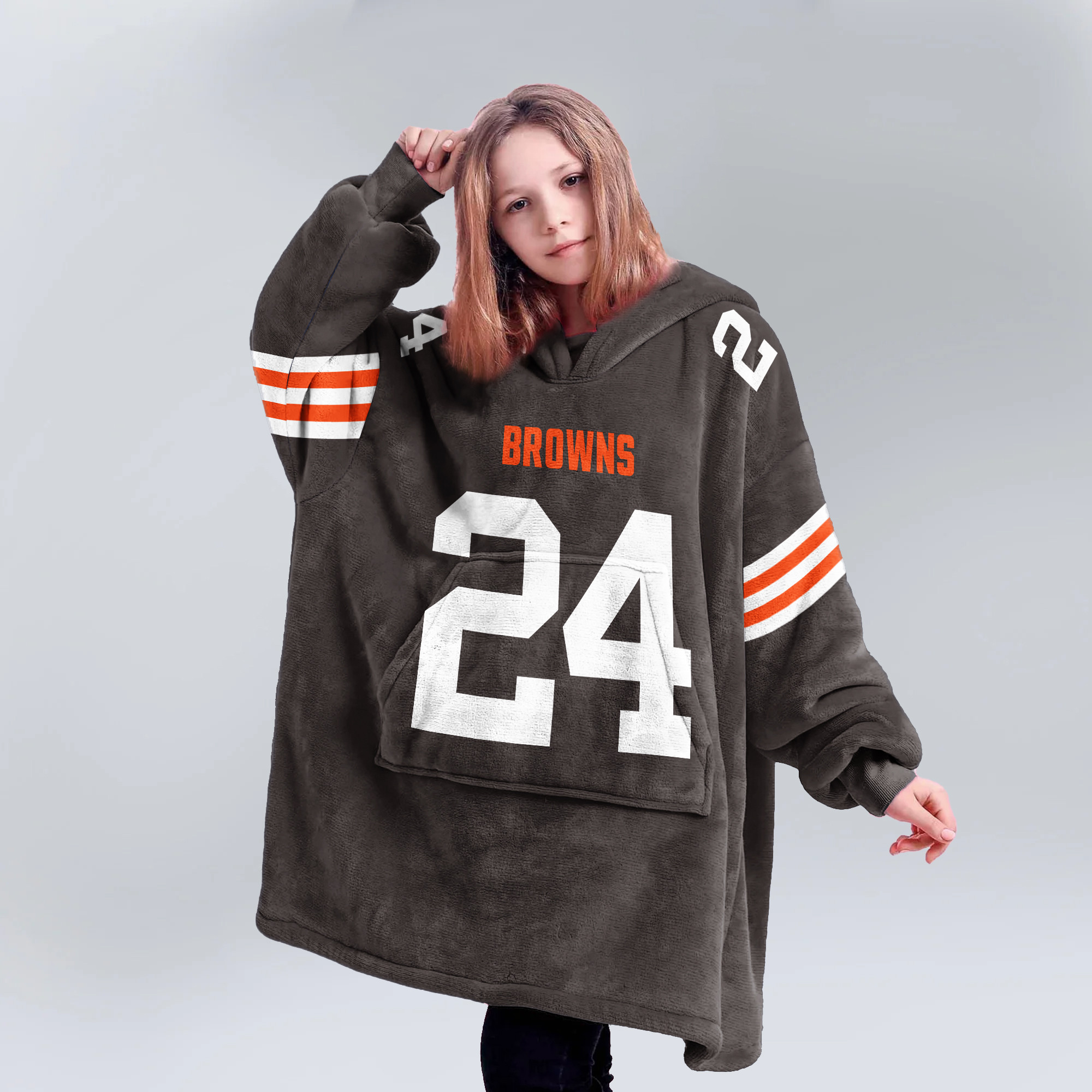 Kid 24 Cleveland Football Unisex Blanket Hoodie