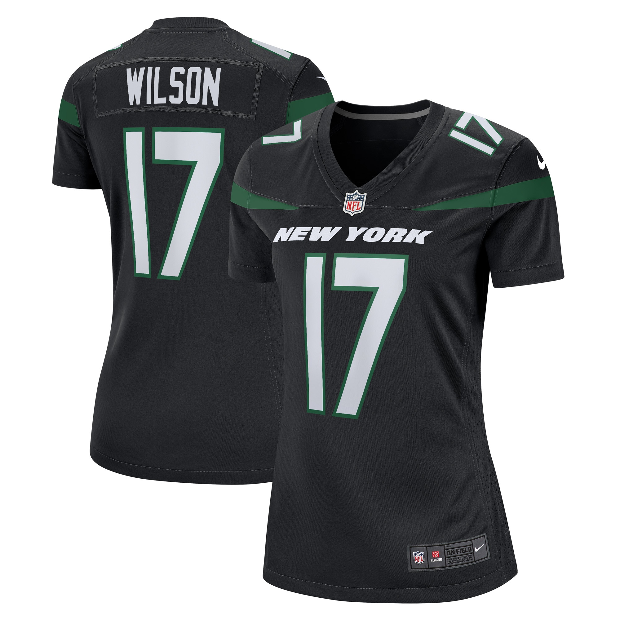 Garrett Wilson New York Jets  Women's Alternate Game Player Jersey - Stealth Black