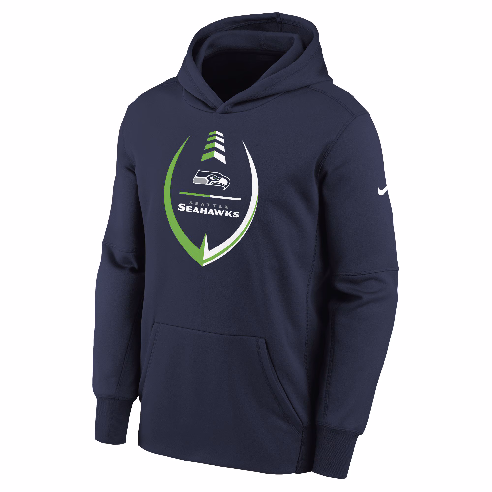 Seattle Seahawks Youth Icon Performance Pullover Hoodie - College Navy