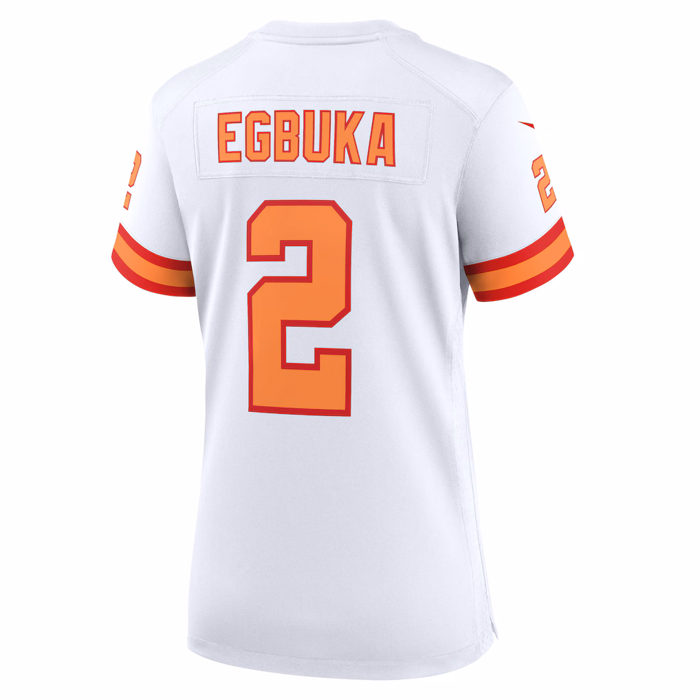 Emeka Egbuka #2 '76 Tampa Bay Buccaneers Women's Alternate 50th Season Game Jersey - White