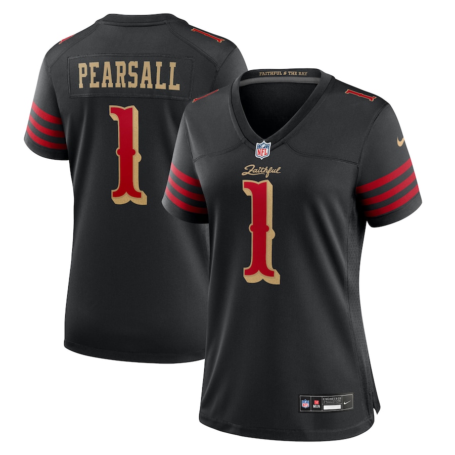 Ricky Pearsall #1 San Francisco 49ers Women's 2025 Rivalries Collection Game Jersey - Black
