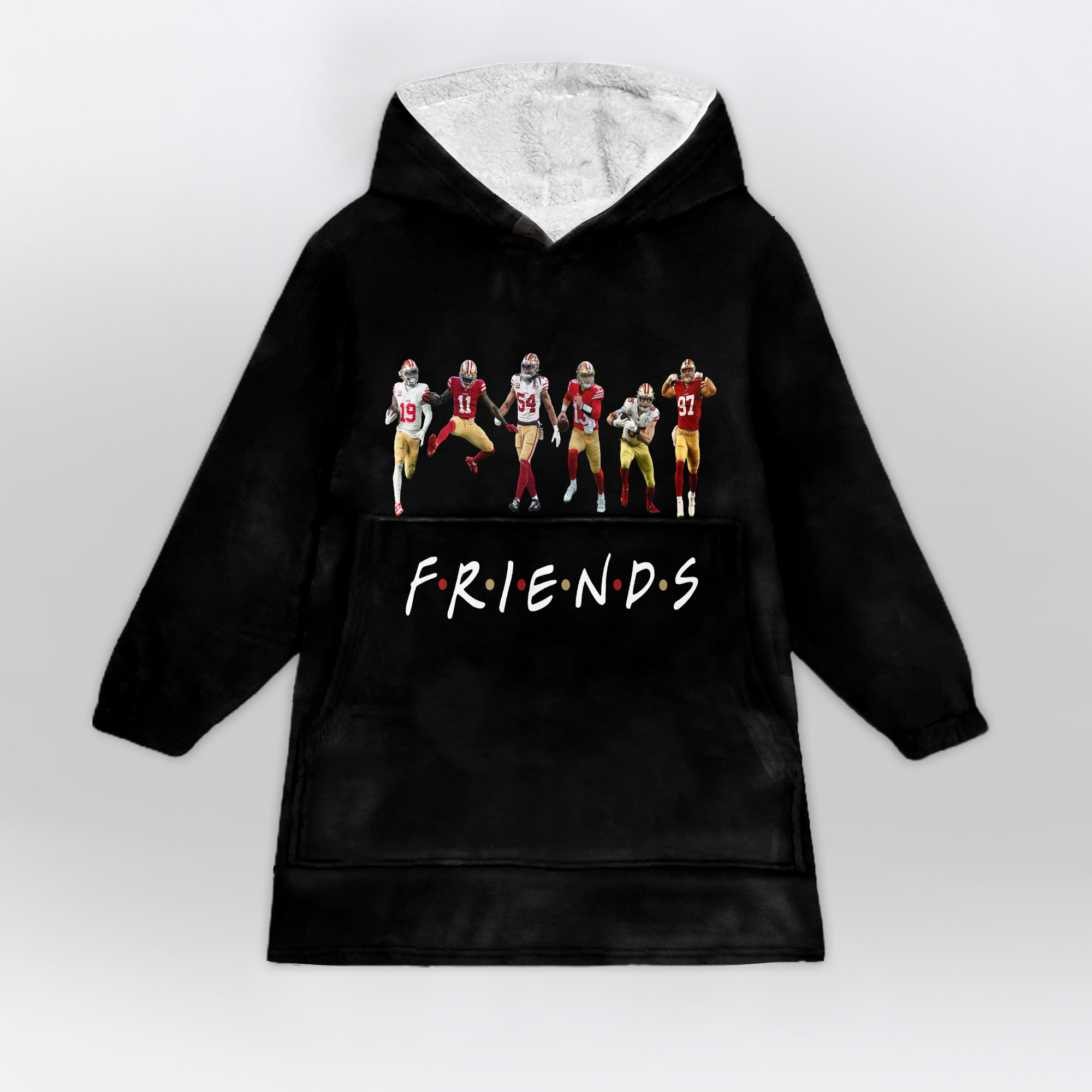 Adult Friends San Francisco 49ers Football Unisex Blanket Hoodie