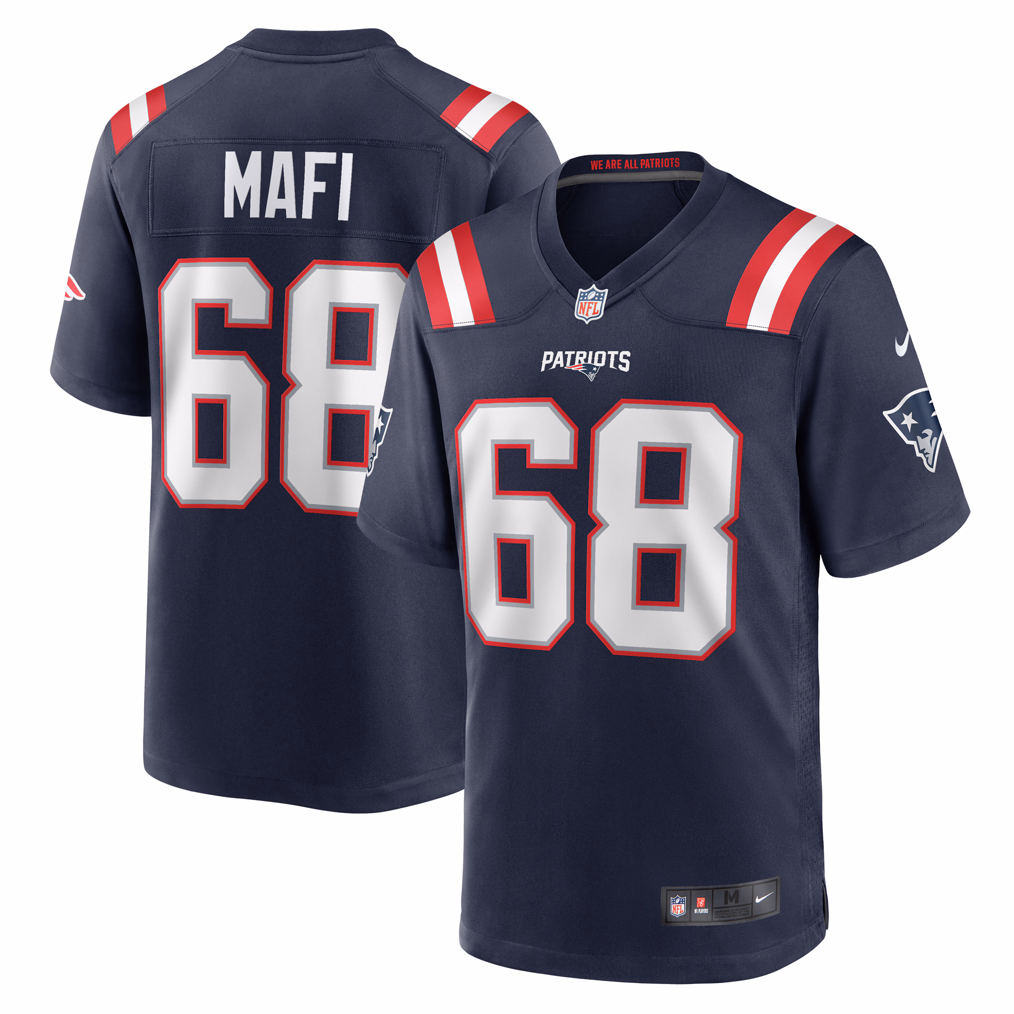 Atonio Mafi New England Patriots Team Game Jersey -  Navy