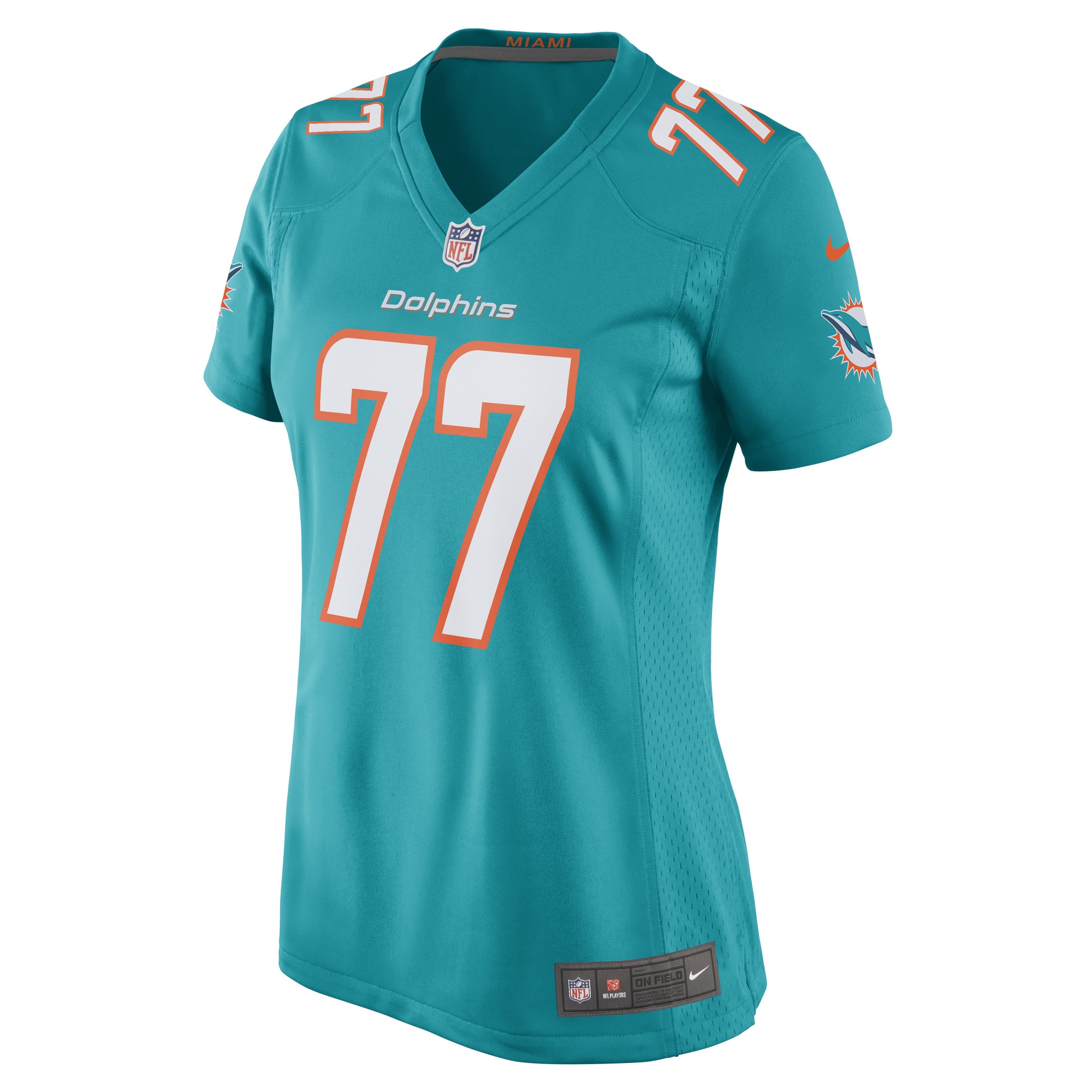 John Jenkins Miami Dolphins Women's Game Player Jersey - Aqua