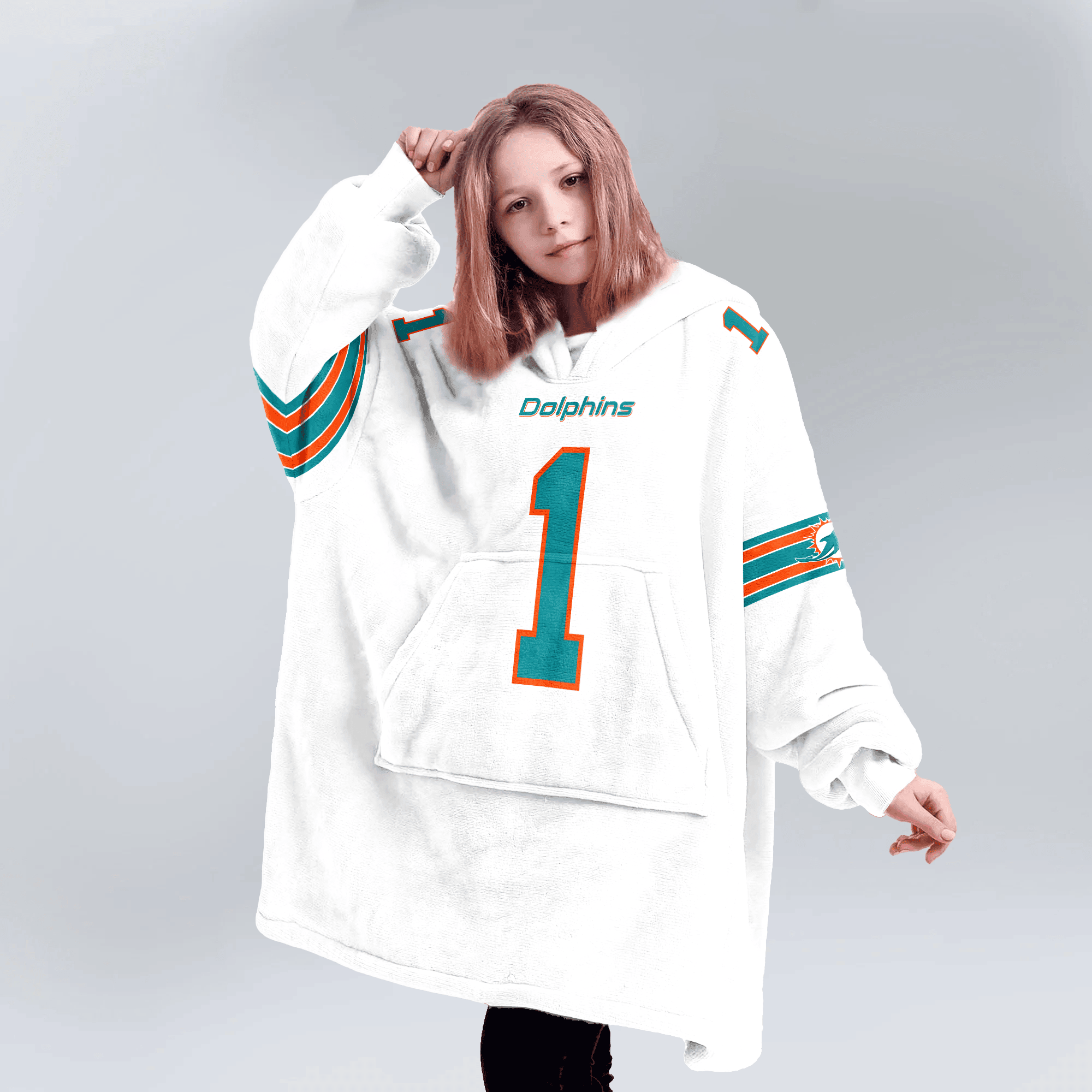 Kid 1 Miami Football Unisex Blanket Hoodie
