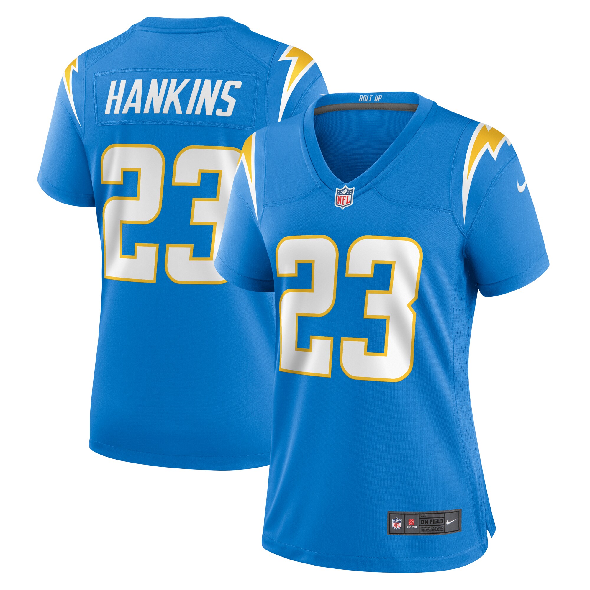 Matt Hankins Los Angeles Chargers Women's Team Game Jersey -  Powder Blue