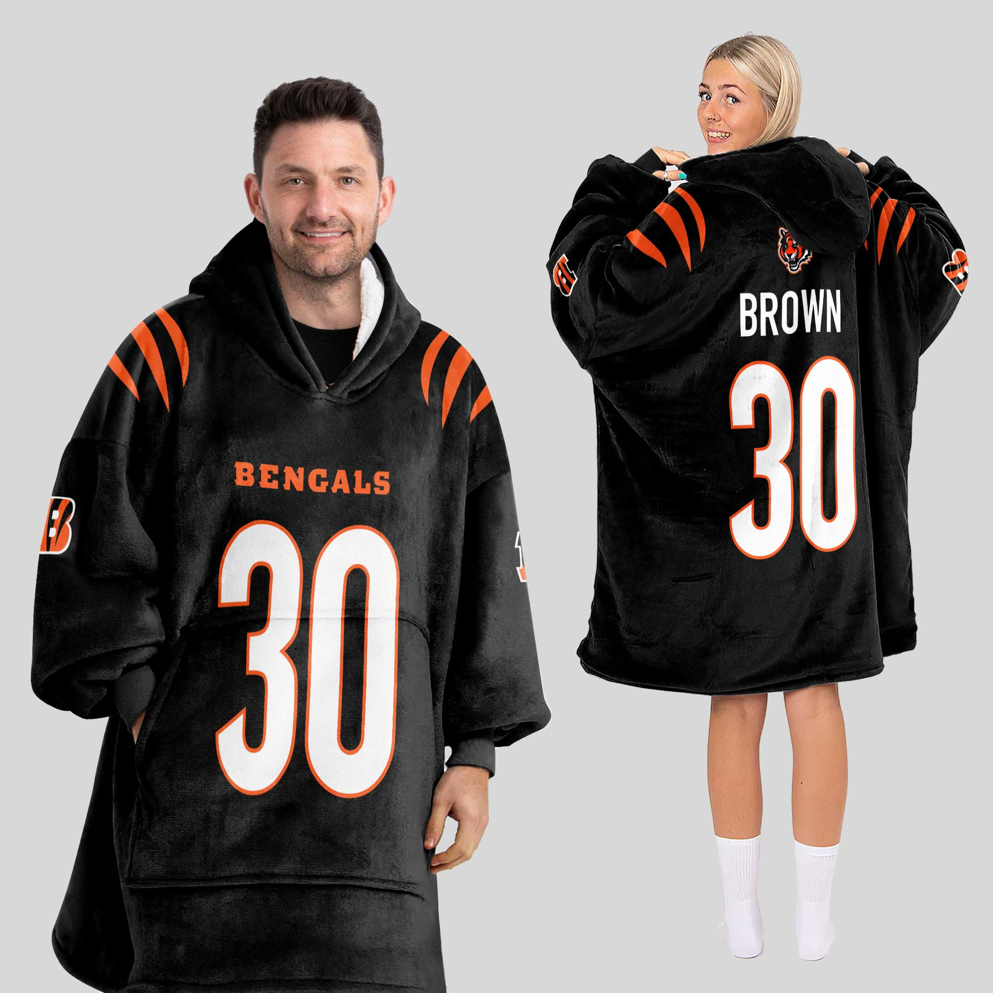 Adult 30 Cincinnati Football Unisex Blanket Hoodie