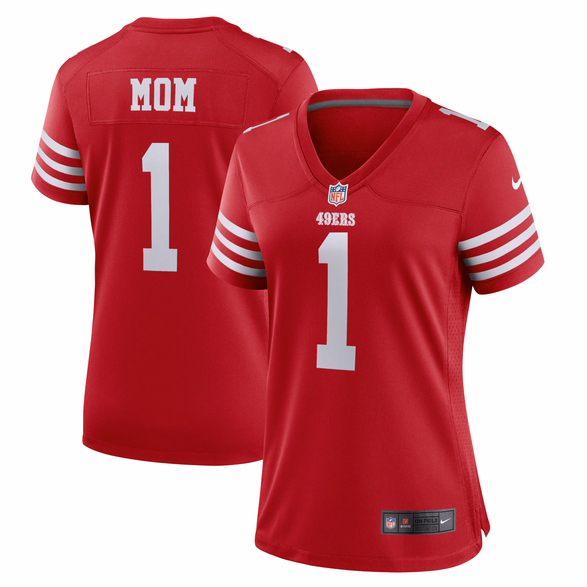 Number 1 Mom San Francisco 49ers Women's Game Jersey - Scarlet