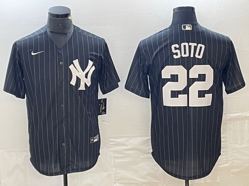 Men's  New York Yankees Jersey #22 Juan Soto Blue Jersey