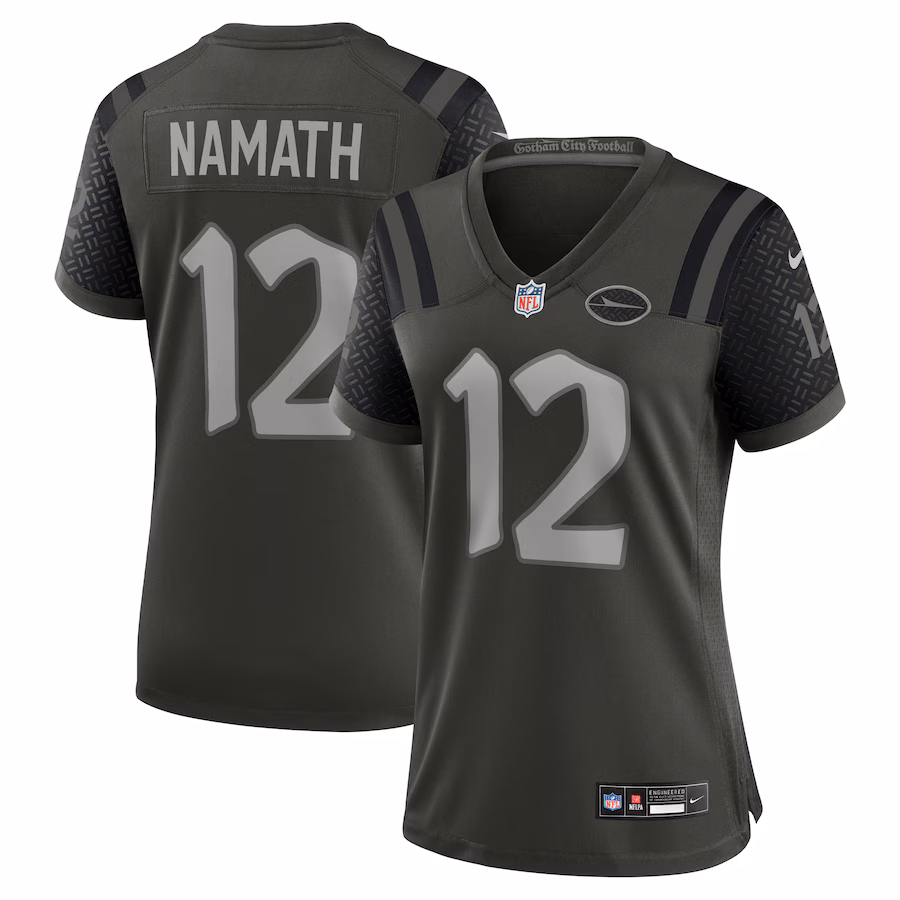 Joe Namath #12 New York Jets Women's 2025 Rivalries Collection Retired Player Game Jersey - Gotham Green
