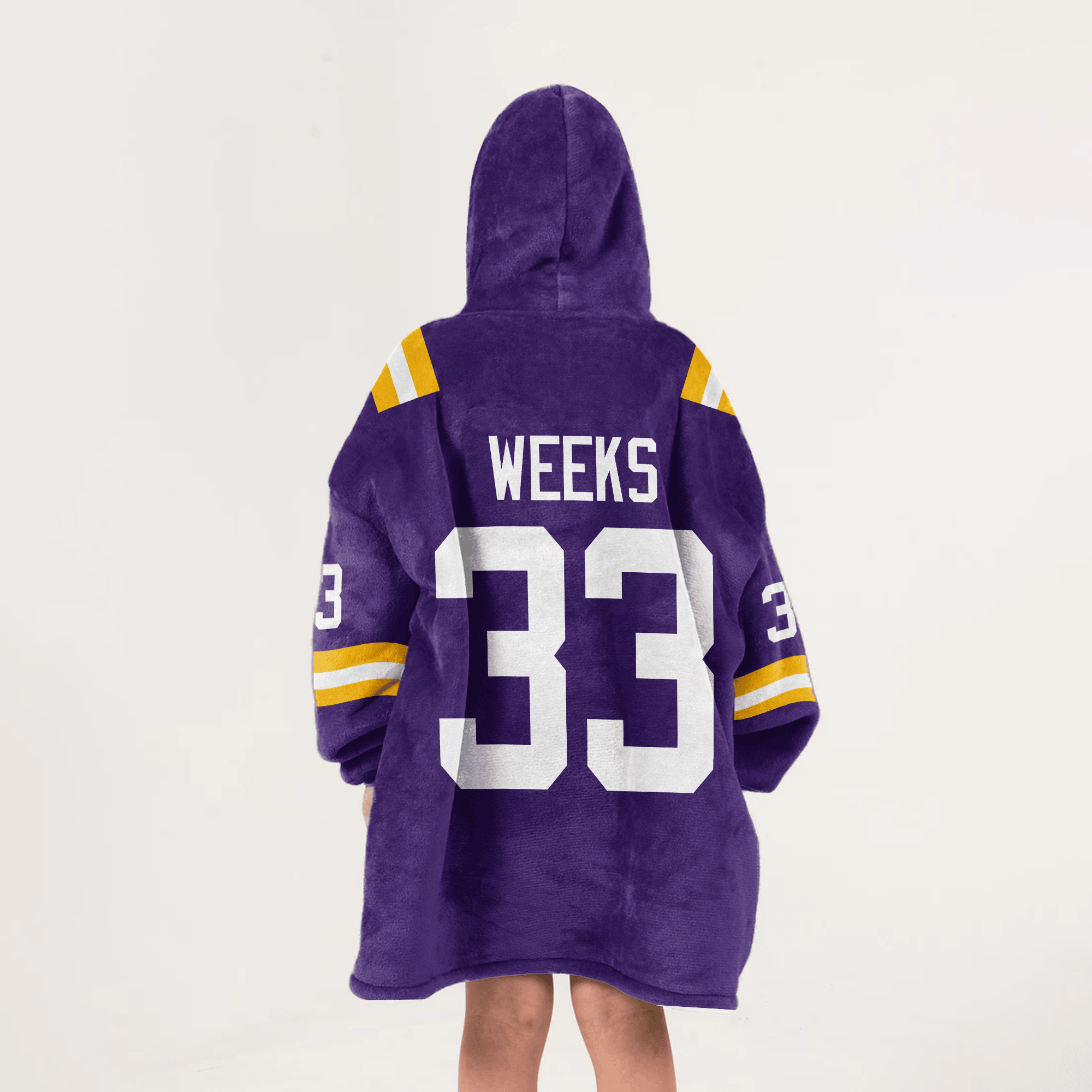 Kid W.W 33 LSU Football Unisex Blanket Hoodie