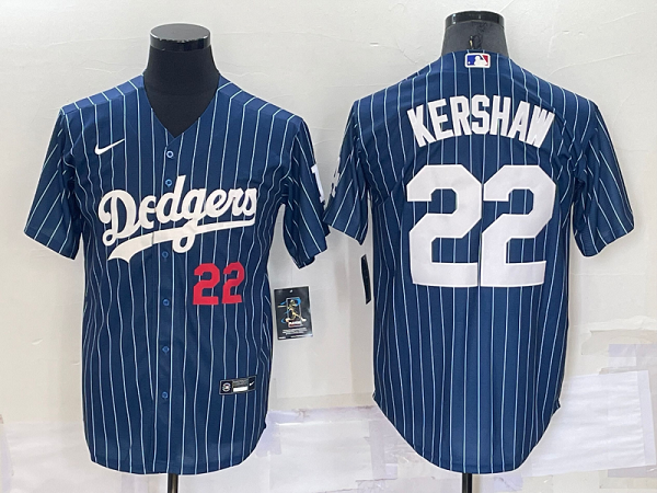 Men's  Los Angeles Dodgers #22 Clayton Kershaw Blue Stitched MLB Cool Base Jersey