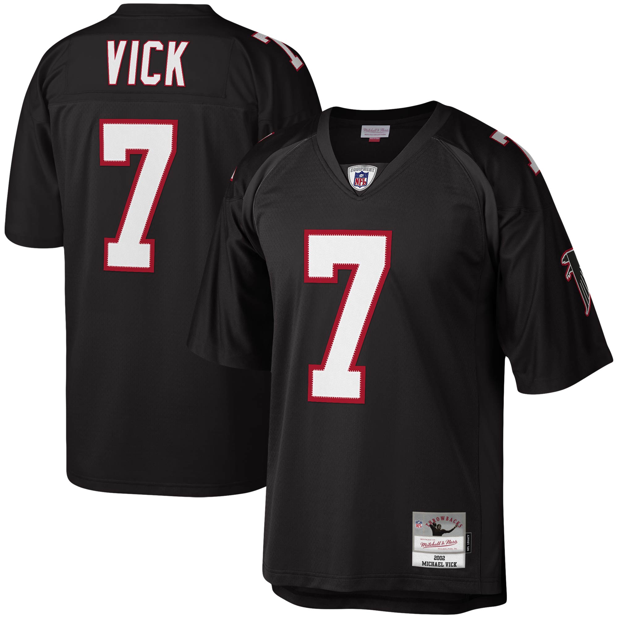 Michael Vick Atlanta Falcons  2002 Authentic Throwback Retired Player Jersey - Black