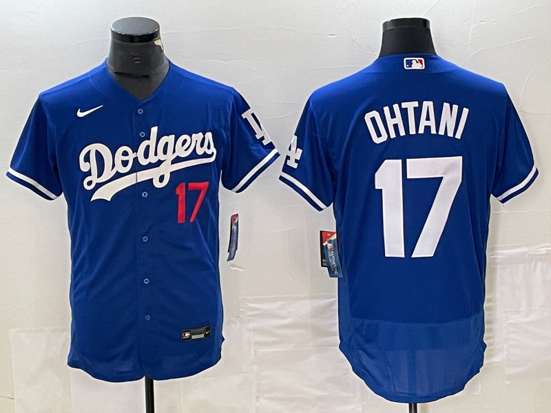 Men's Los Angeles Dodgers #17  Blue Shohei Ohtani Jersey